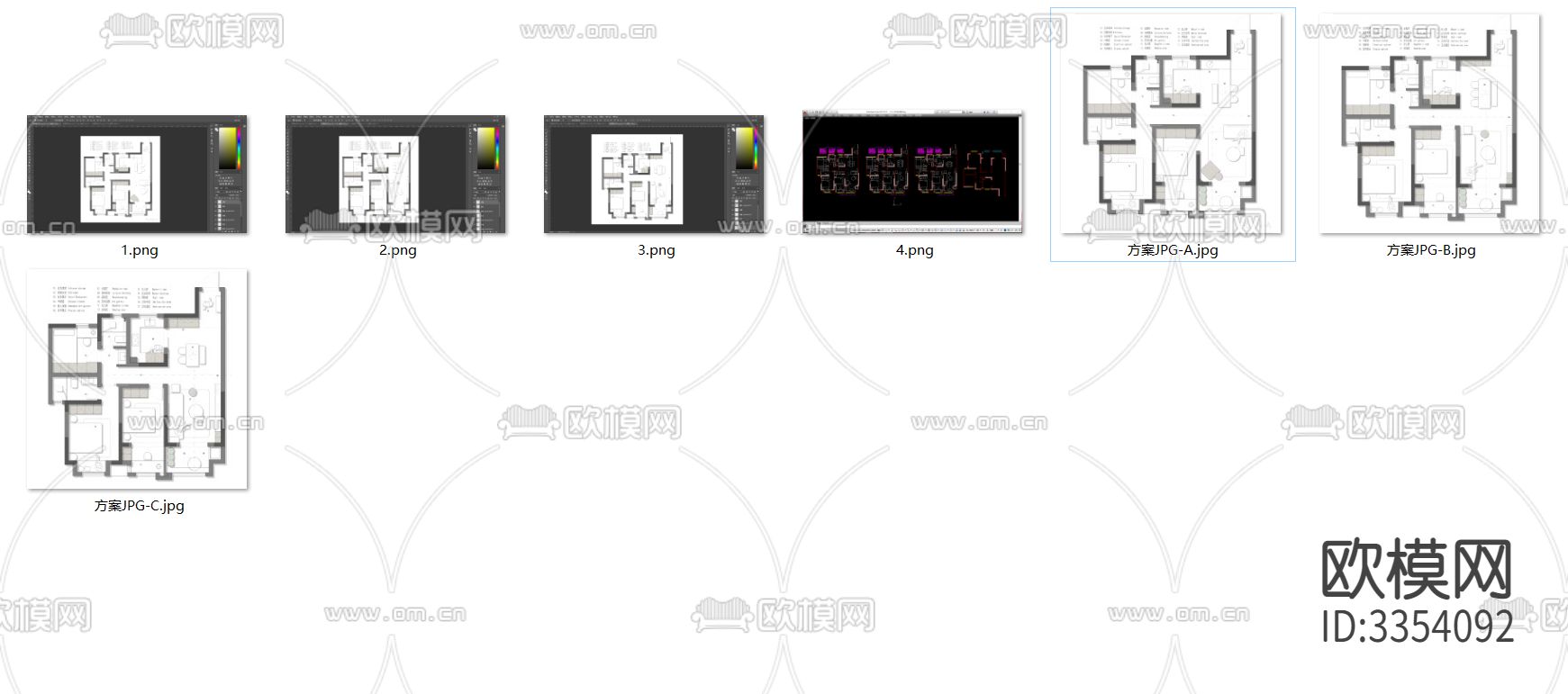 102㎡极限小三房平面优化案例源文件下载（渲染图8）