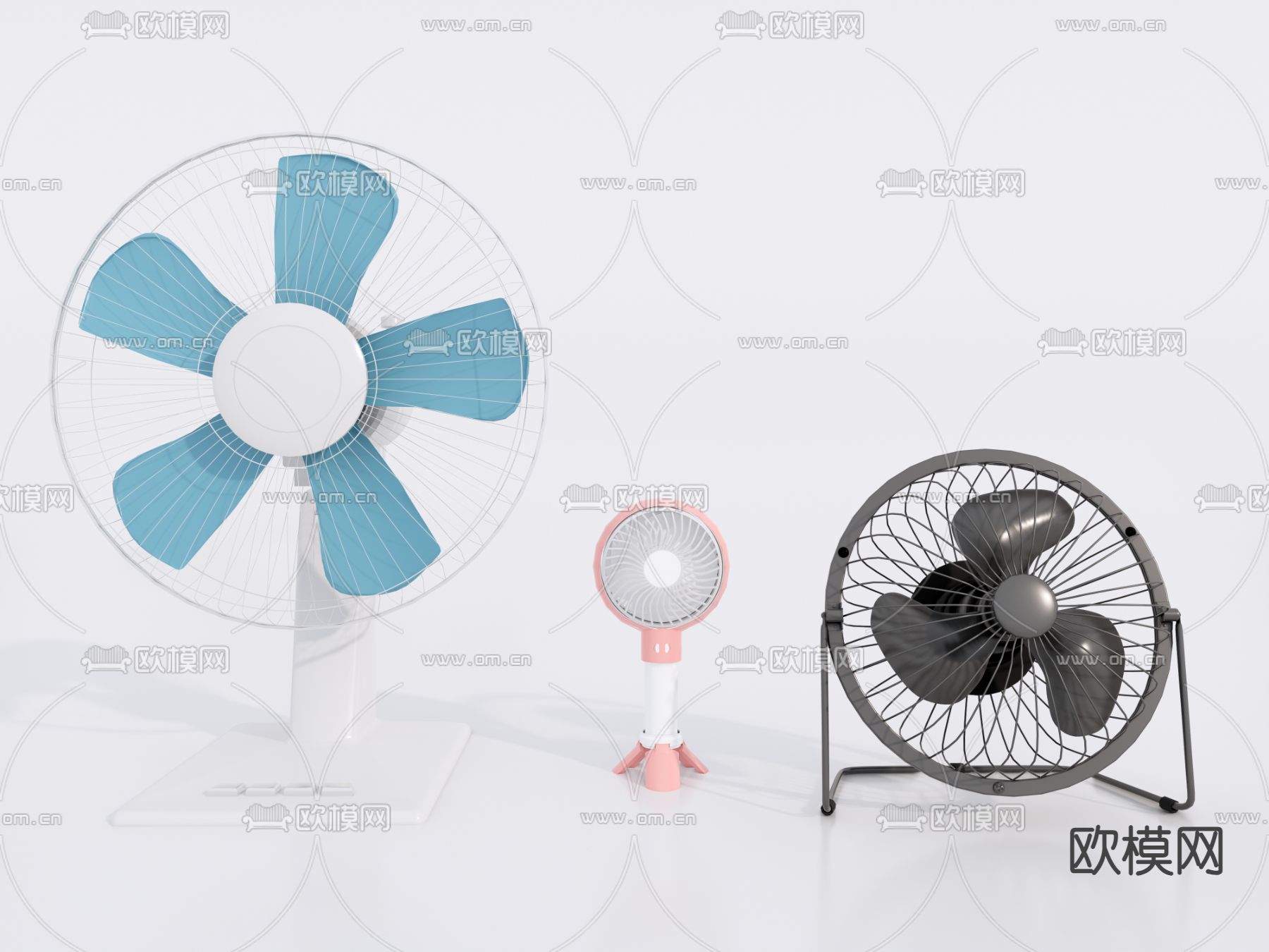 现代电风扇 吹风扇su模型