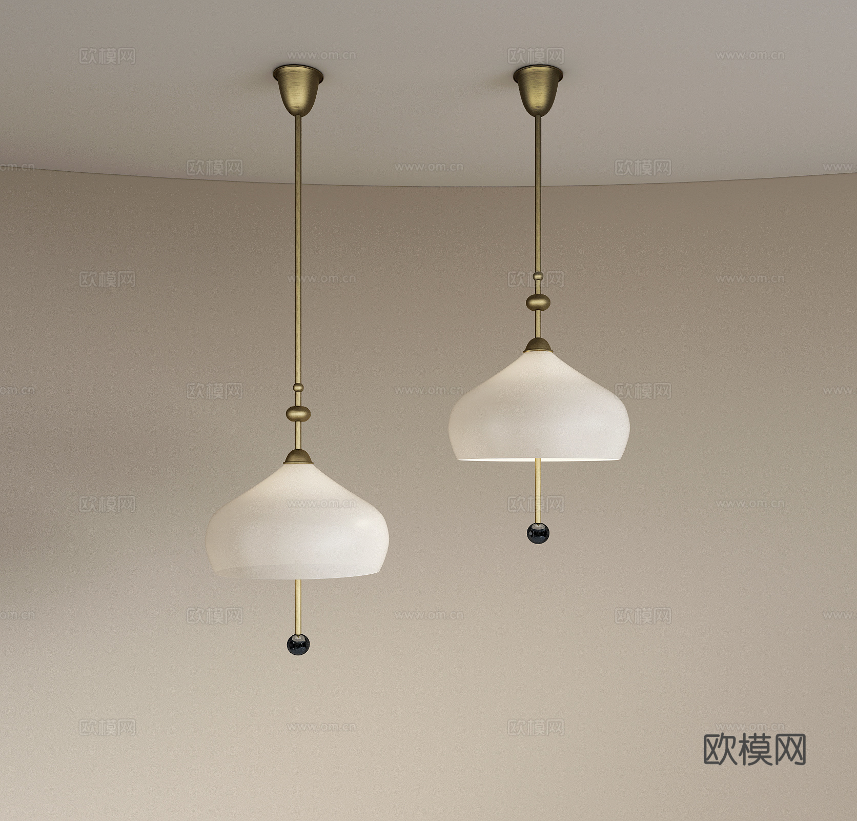 现代轻奢吊灯 餐厅吊灯 吧台吊灯 床头吊灯 复古吊灯3d模型
