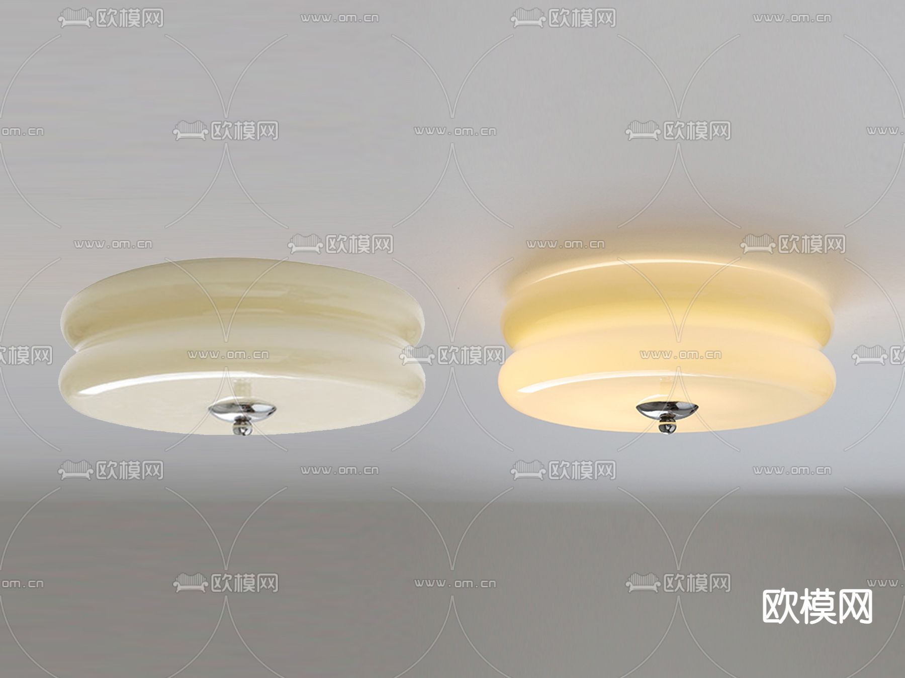 法式轻奢吸顶灯su模型下载（渲染图1）