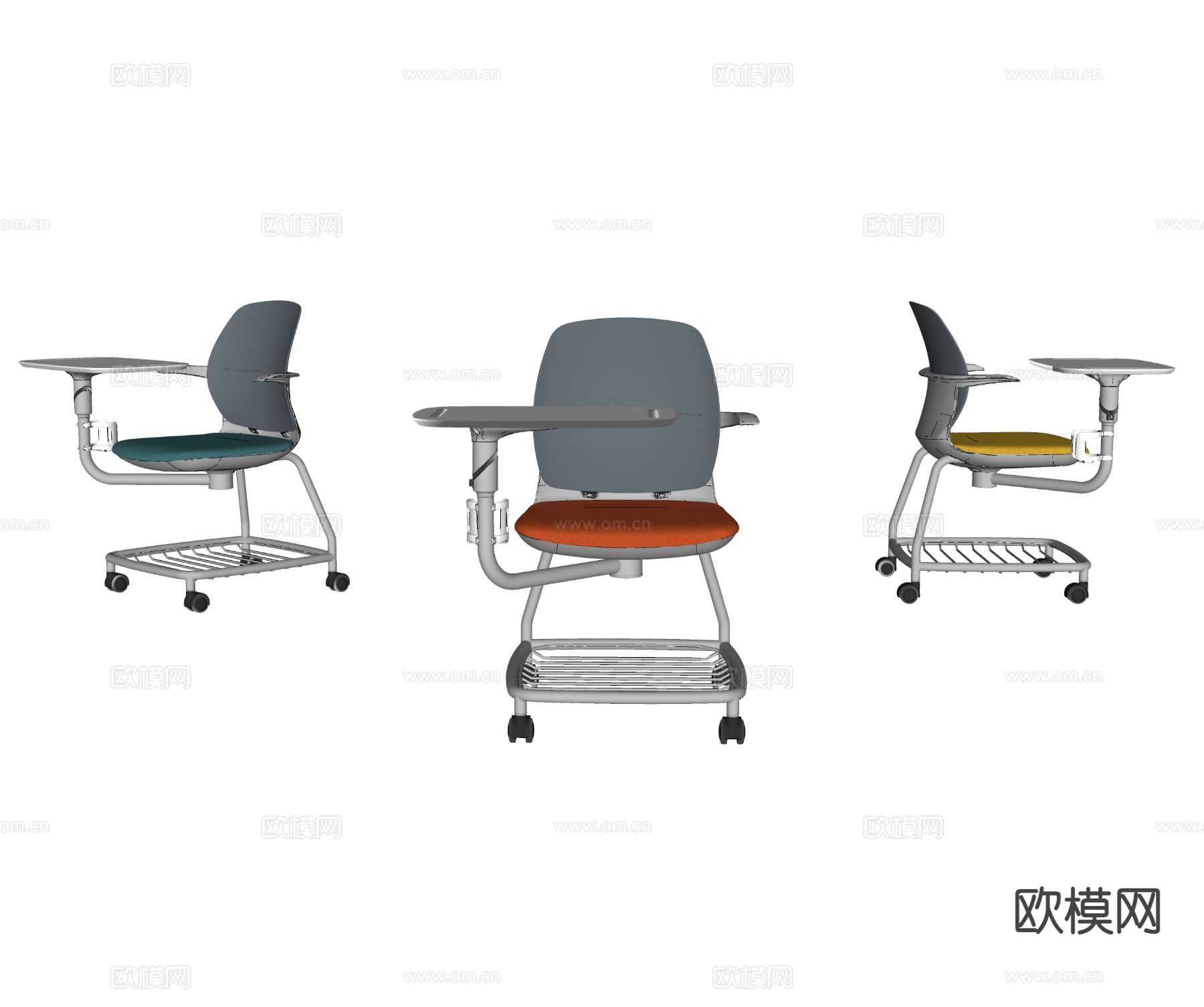 培训椅 办公椅 洽谈椅su模型下载（渲染图2）