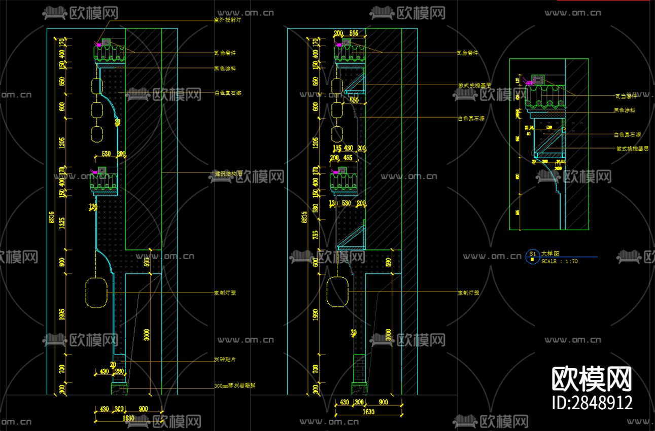 中餐厅CAD施工图下载（渲染图6）