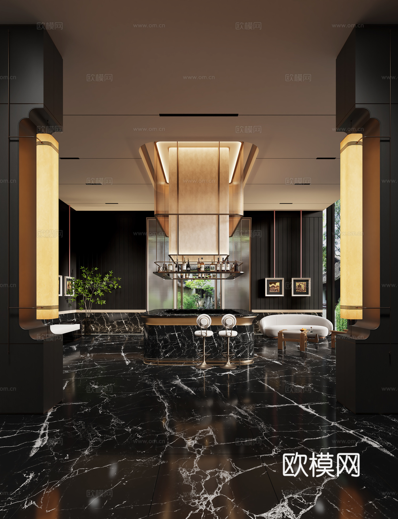 现代会所水吧台酒吧台3d模型