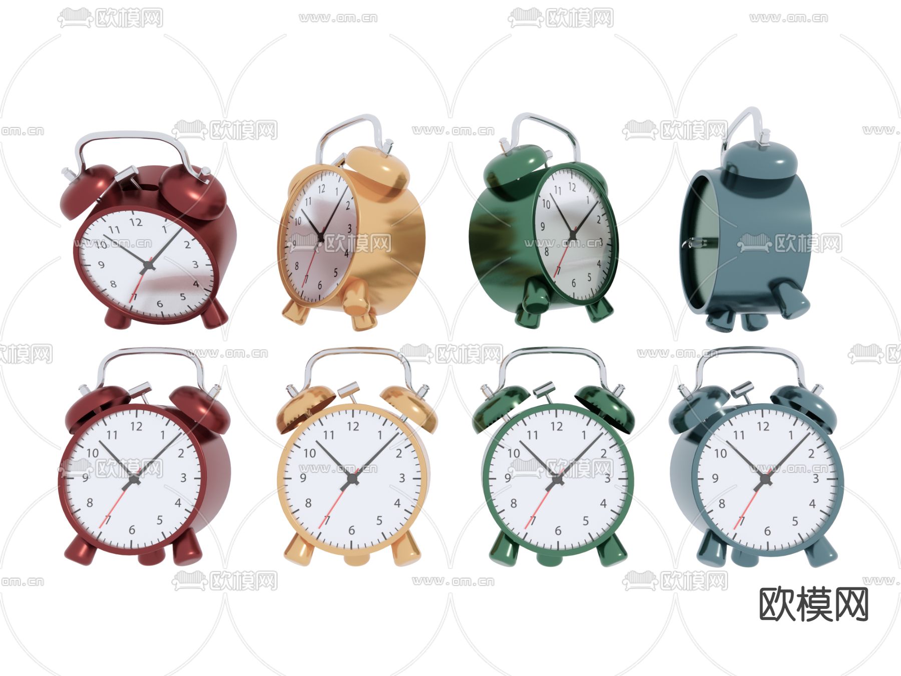 现代闹钟su模型下载（渲染图2）