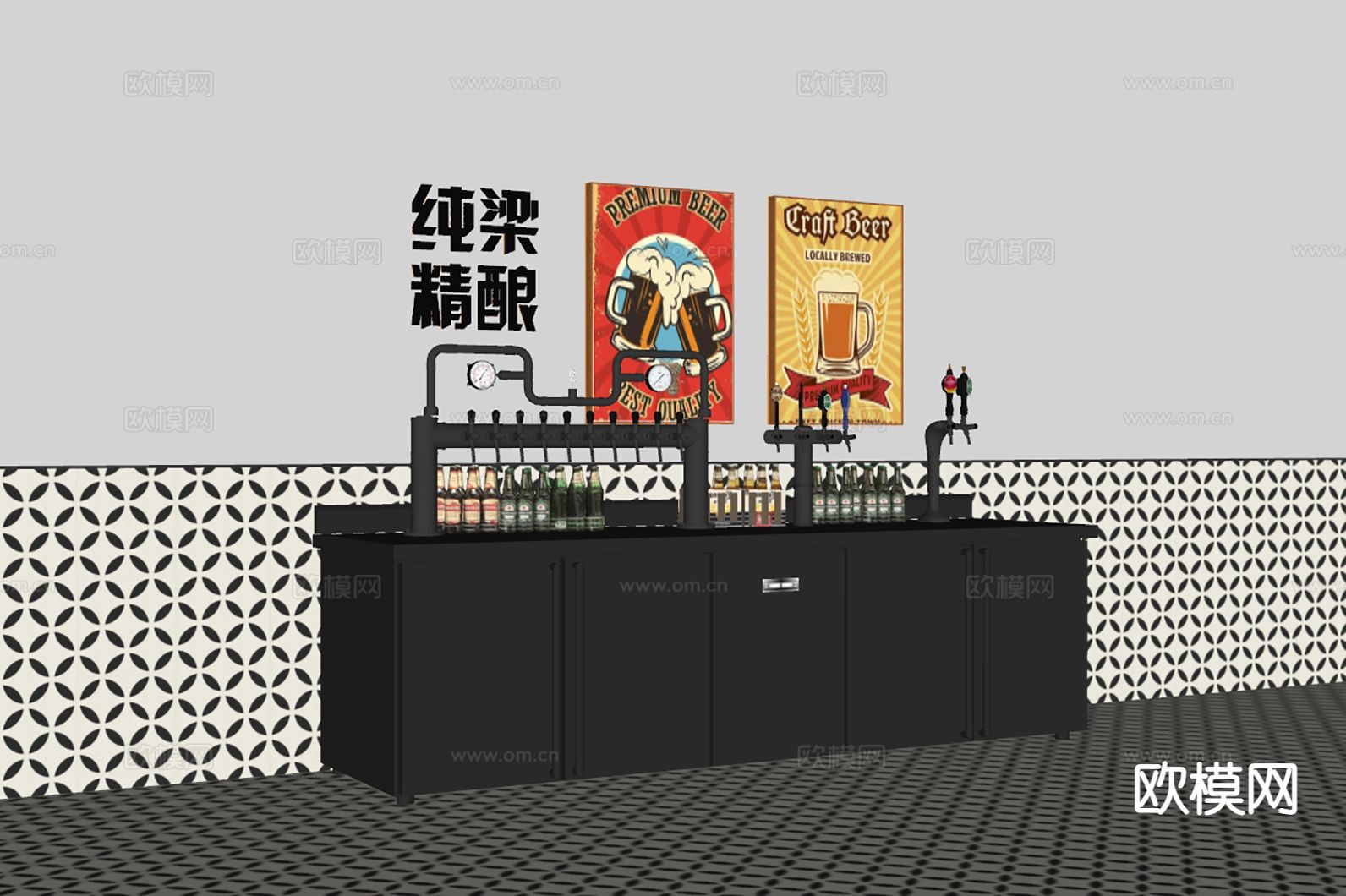 扎啤机 酿酒机 精酿机 啤酒机su模型下载（渲染图1）