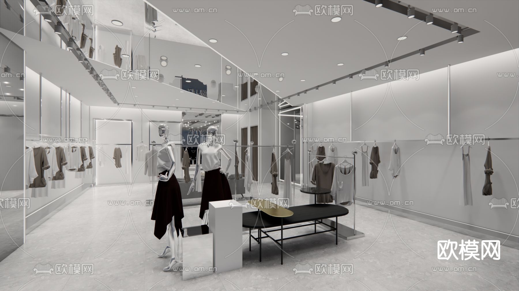 侘寂风女装店su模型下载