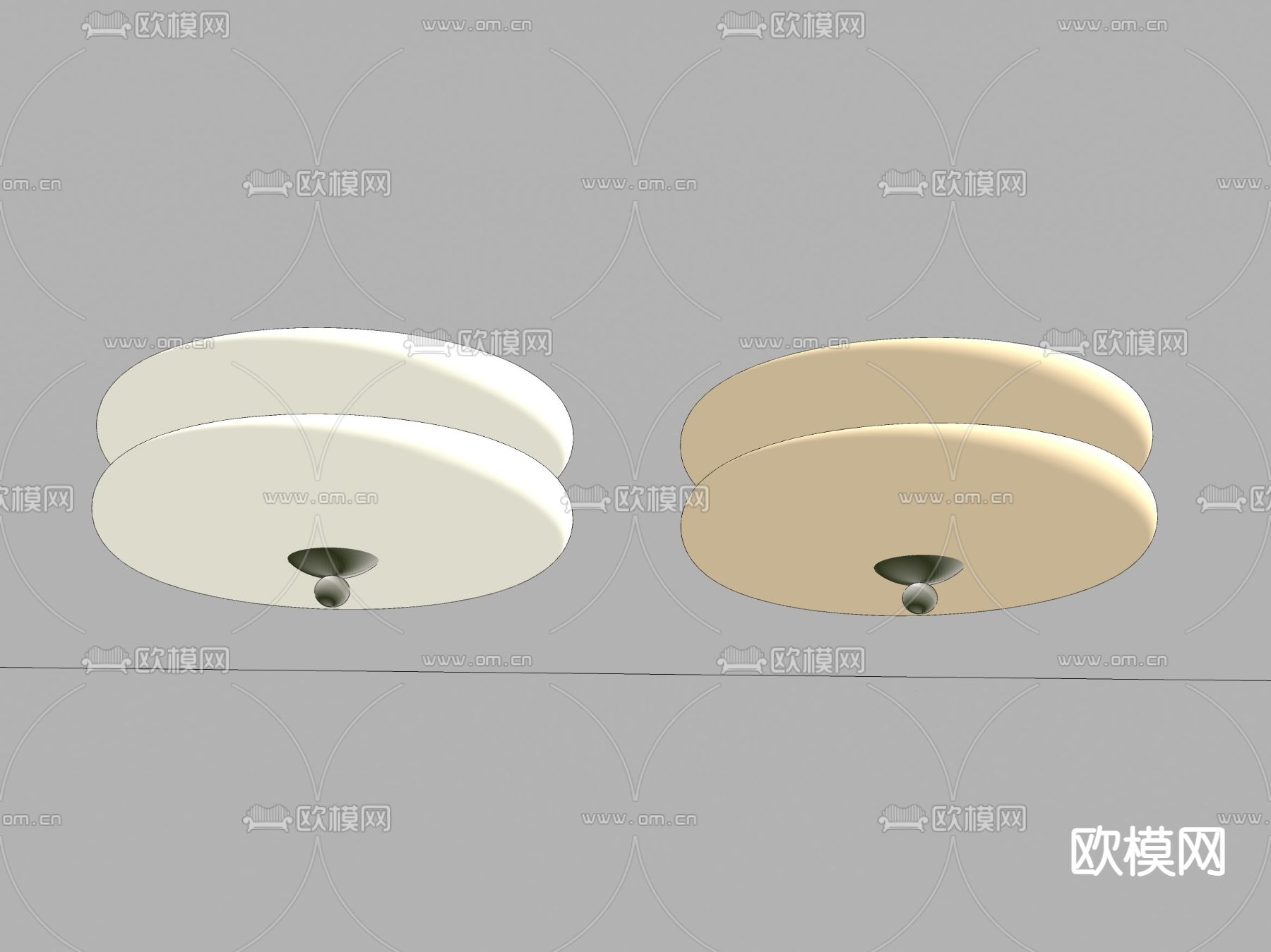法式轻奢吸顶灯su模型下载（渲染图2）