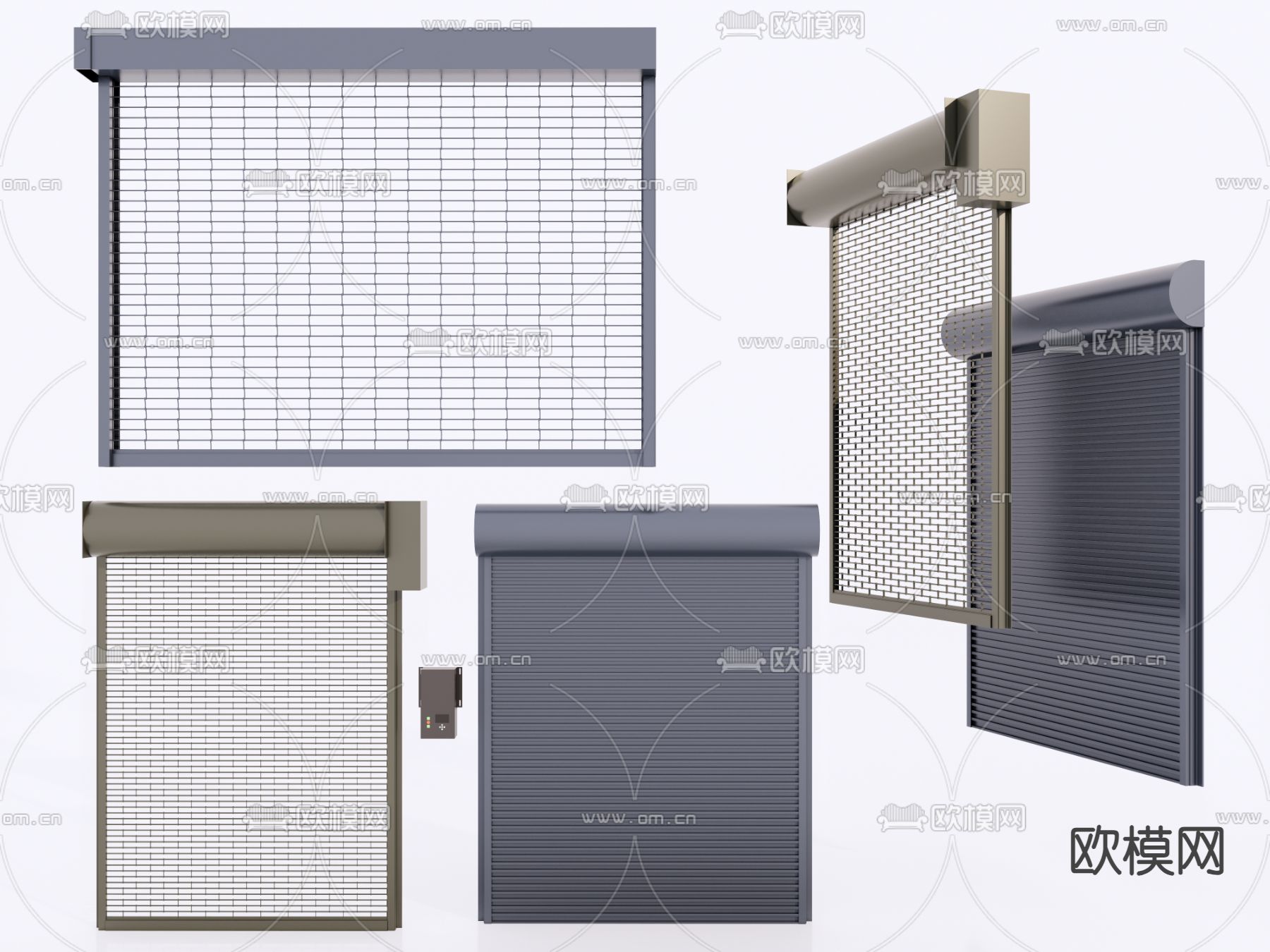卷帘门 卷闸门 店铺大门 仓库门 车库门su模型