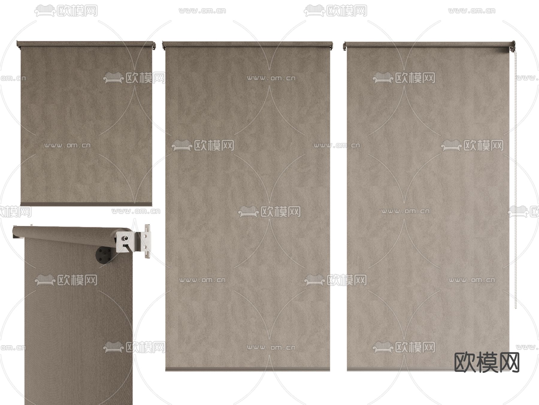 现代卷帘 遮阳帘 窗帘su模型