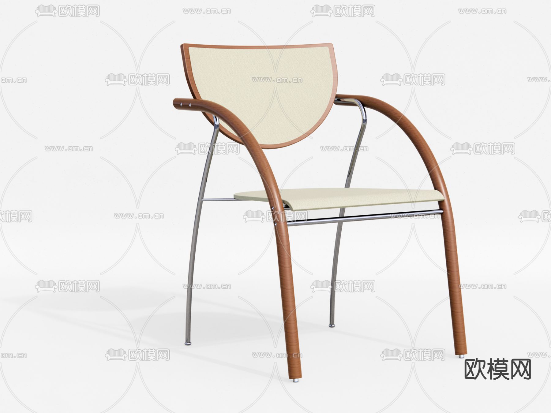 复古椅子 餐椅su模型下载（渲染图1）