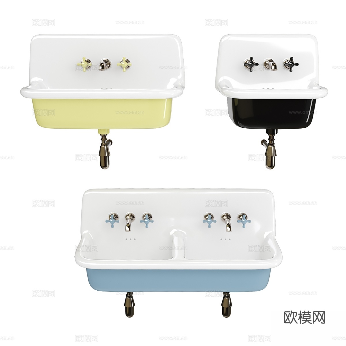 水垄断 Rockwell 洗手盆3d模型