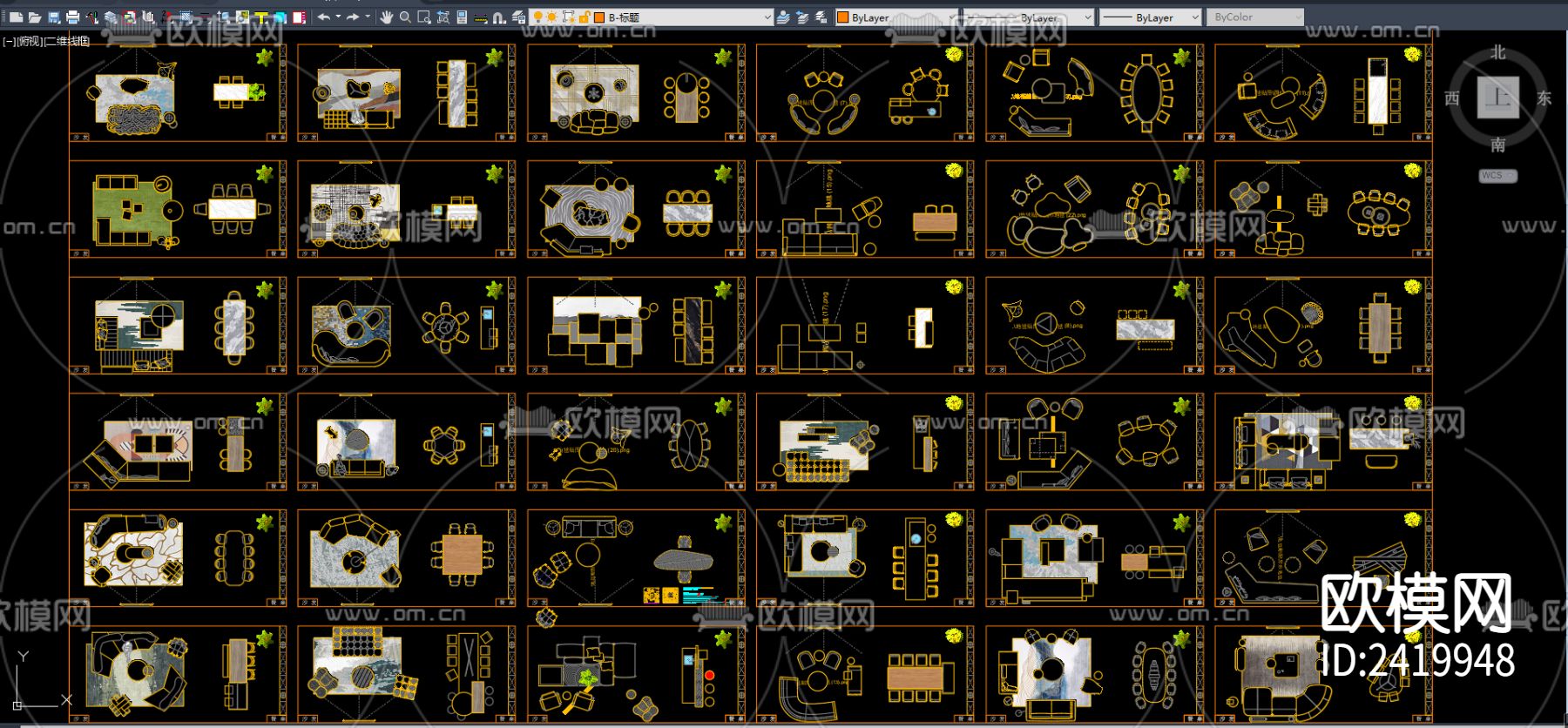 网红家具合集设计cad施工图下载（渲染图7）