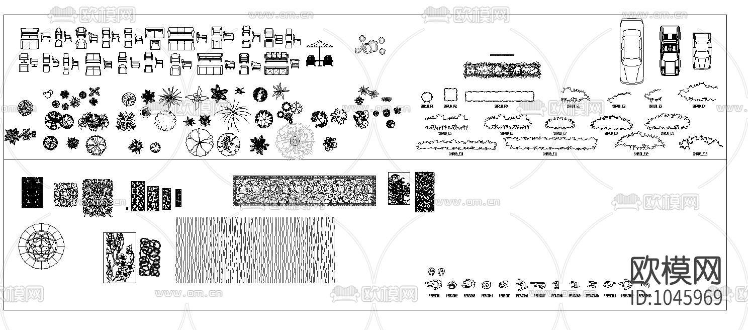 平面家具图块下载（渲染图2）