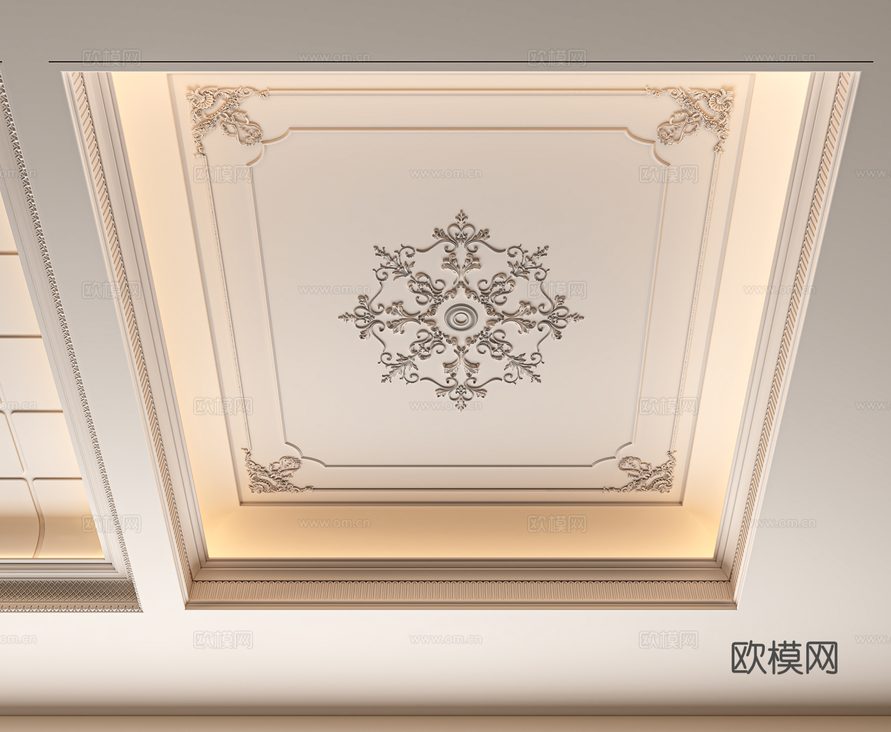 法式吊顶3d模型