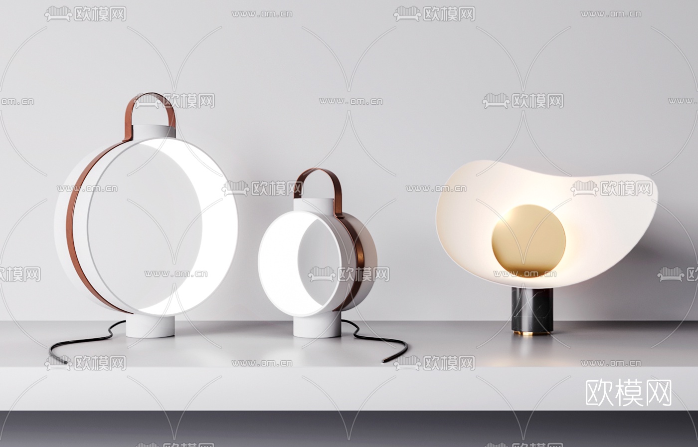 现代时尚台灯3d模型下载（渲染图3）