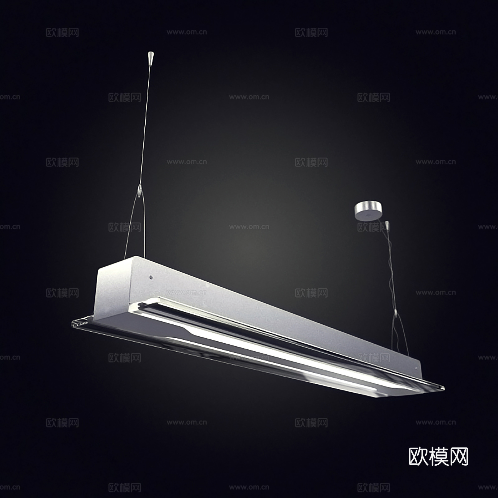 工业风吊灯  金属吊灯  长方形吊灯su模型