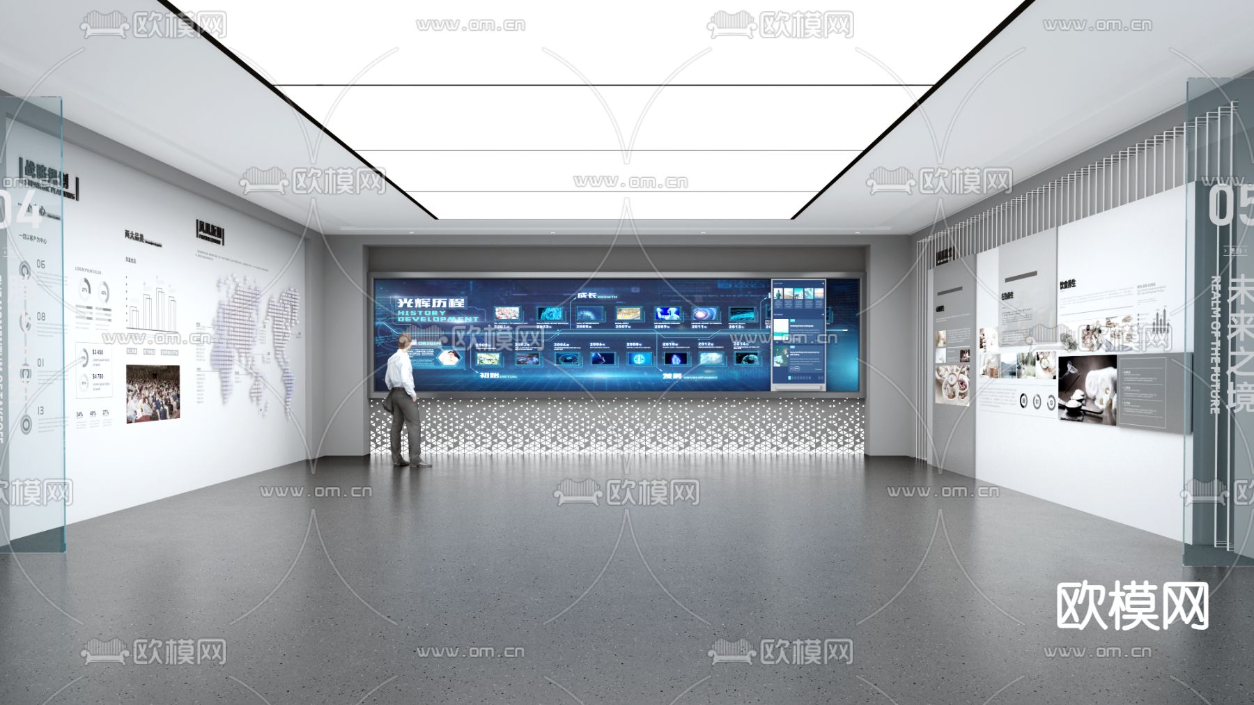 科技企业展厅su模型下载（渲染图4）