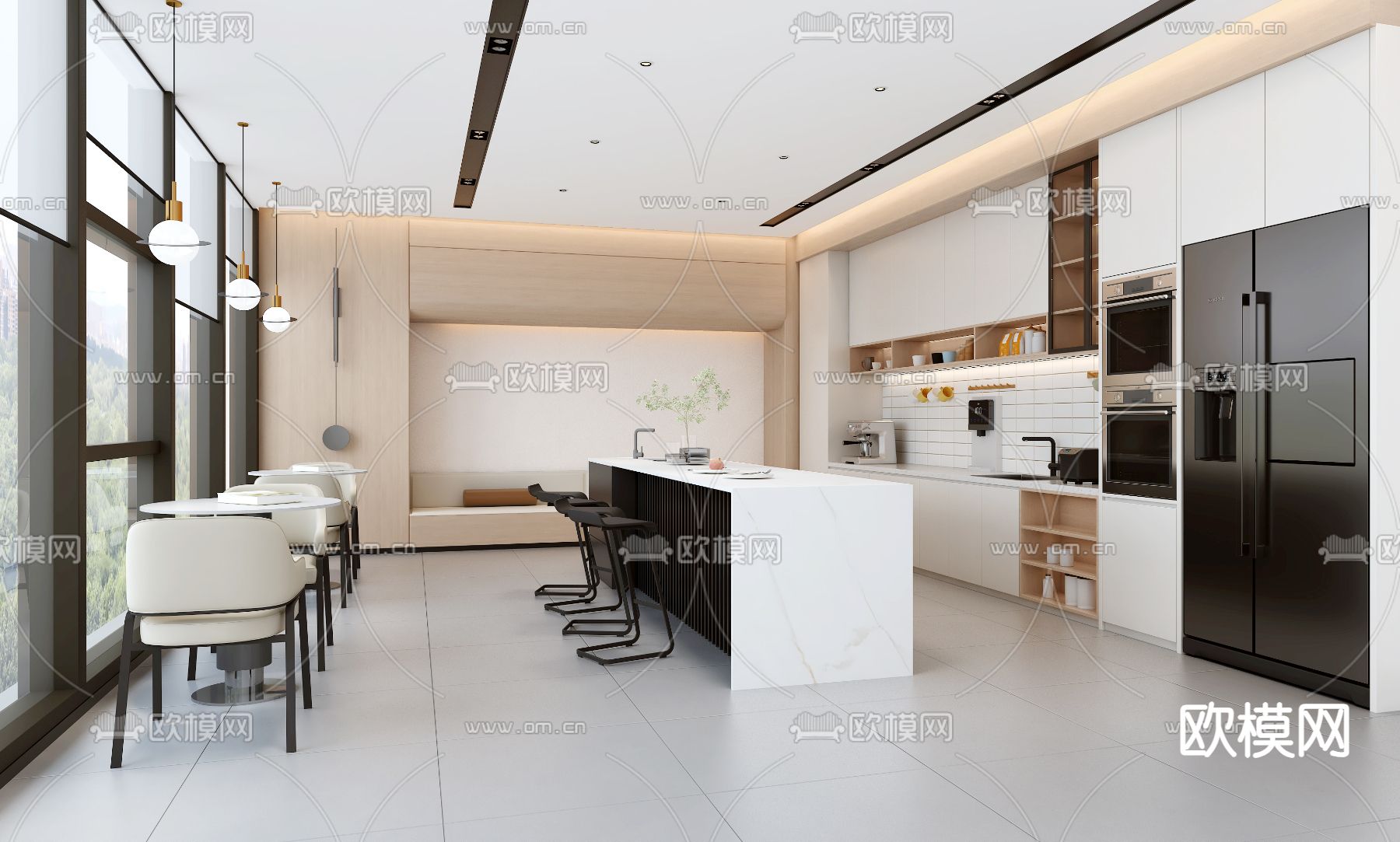 茶水间 公司水吧区su模型下载（渲染图1）