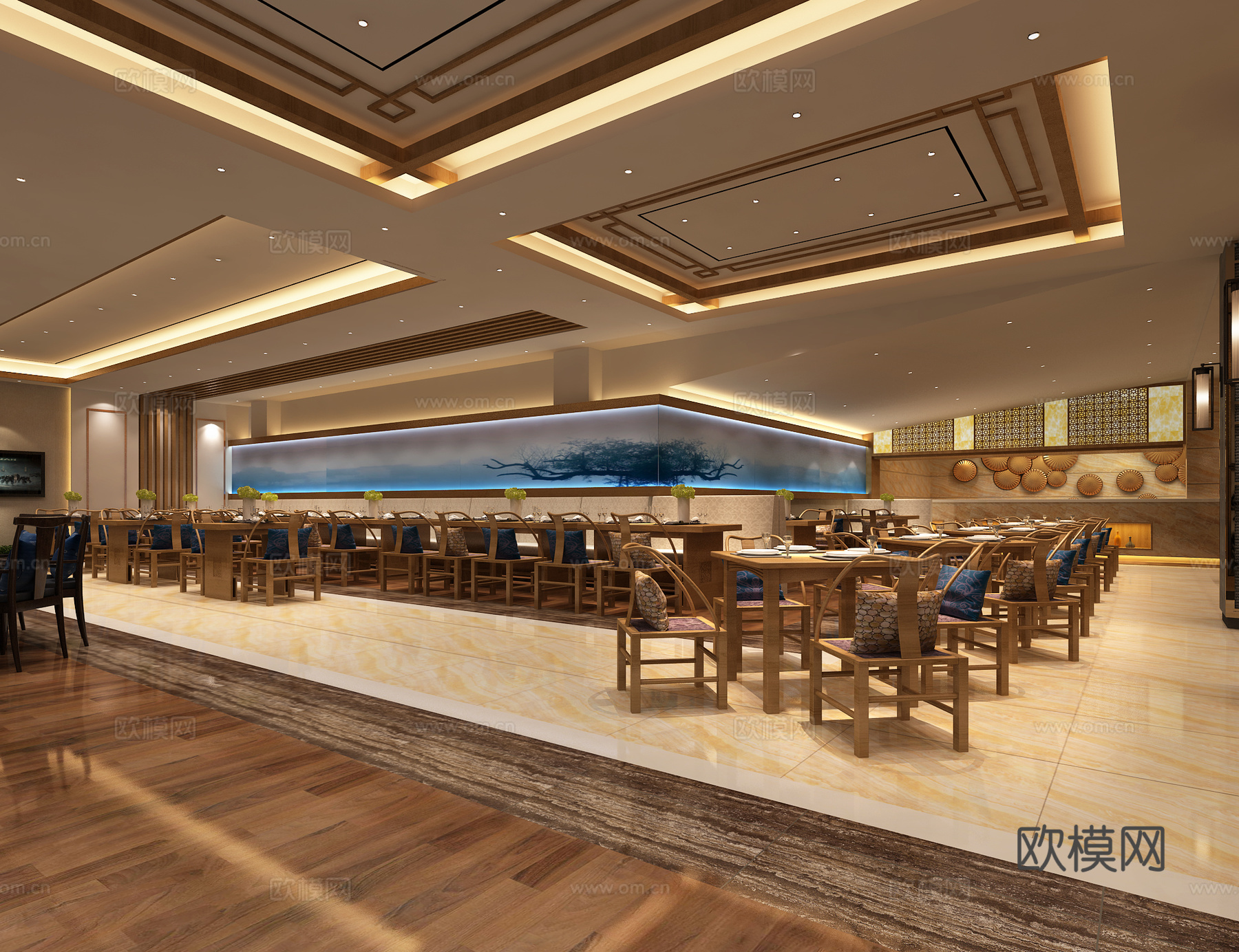 餐厅3d模型下载（渲染图2）