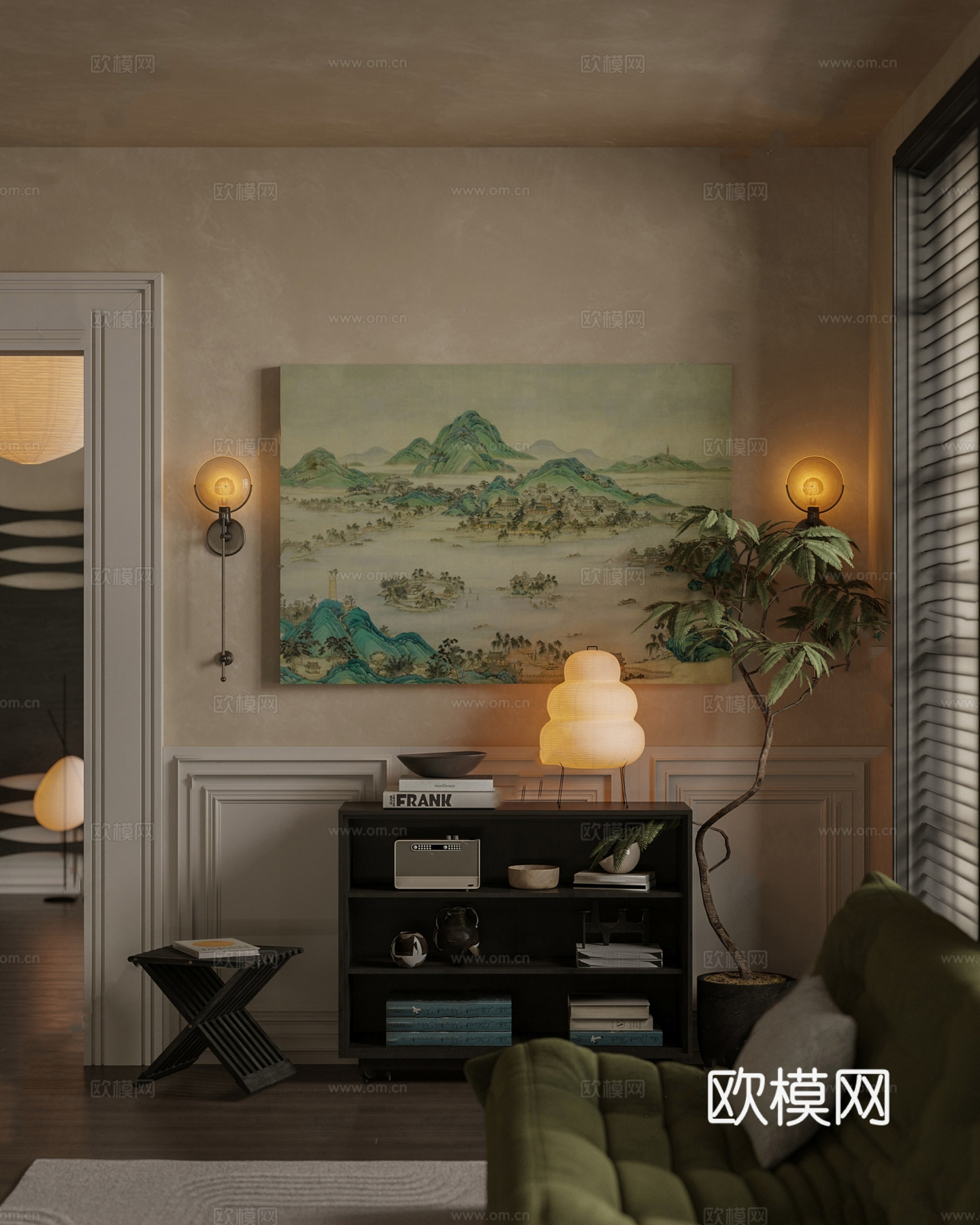 法式复古玄关3d模型下载