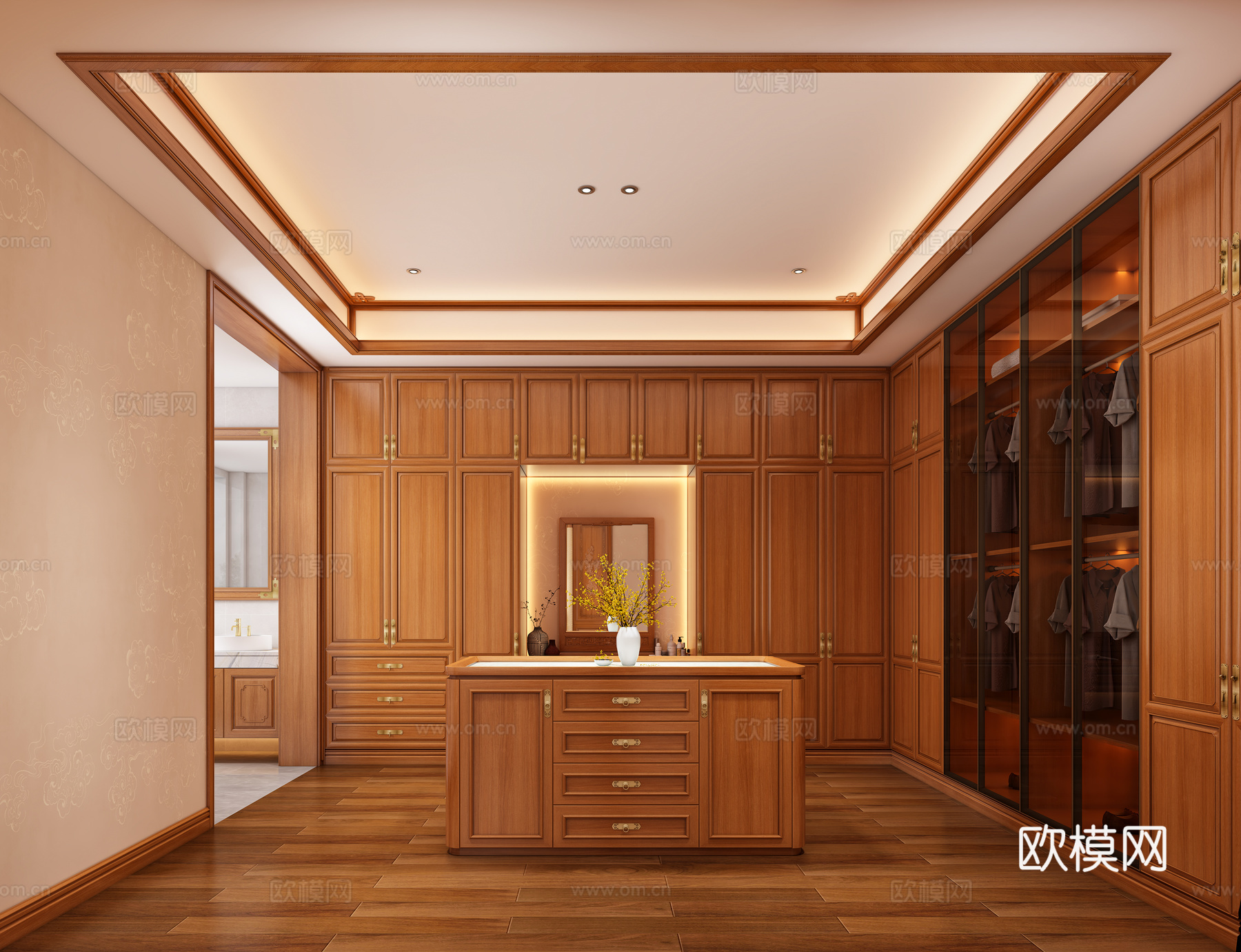 古典中式衣帽间3d模型下载