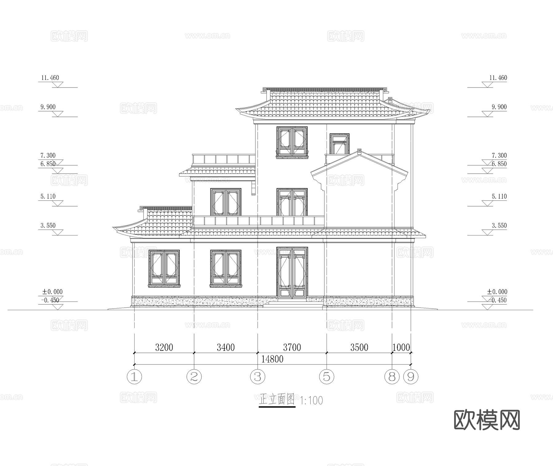 中式别墅 苏式合院 自建房 苏式建筑cad施工图