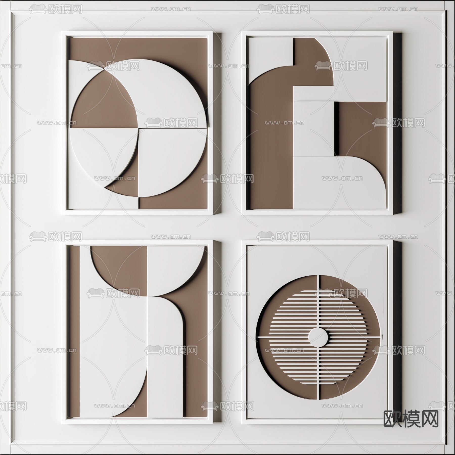 现代立体墙饰挂件3d模型下载