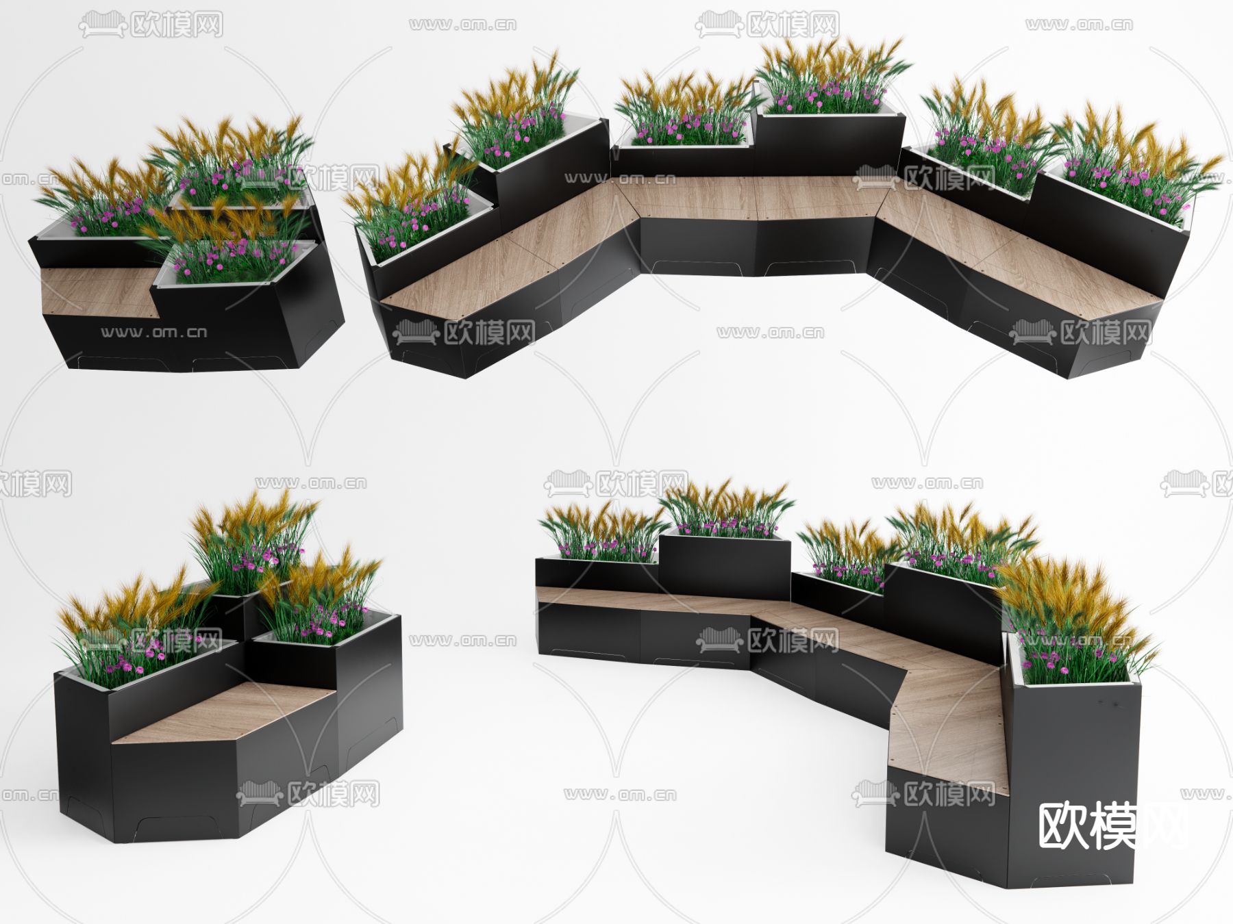 景观座椅 异形座椅su模型