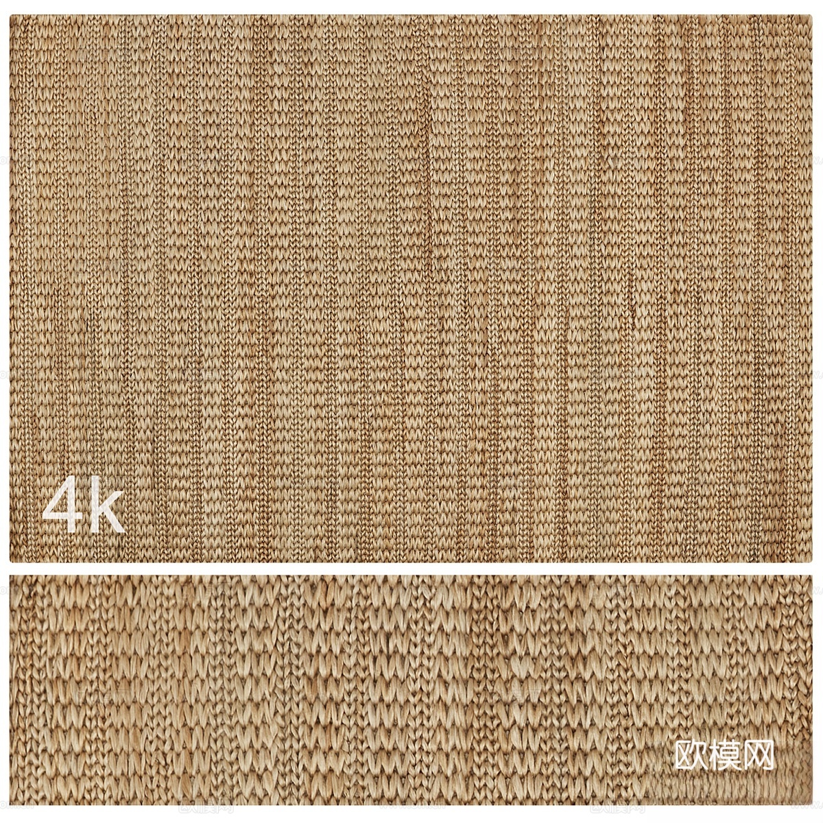 地毯套装64 - 编织黄麻4K3d模型