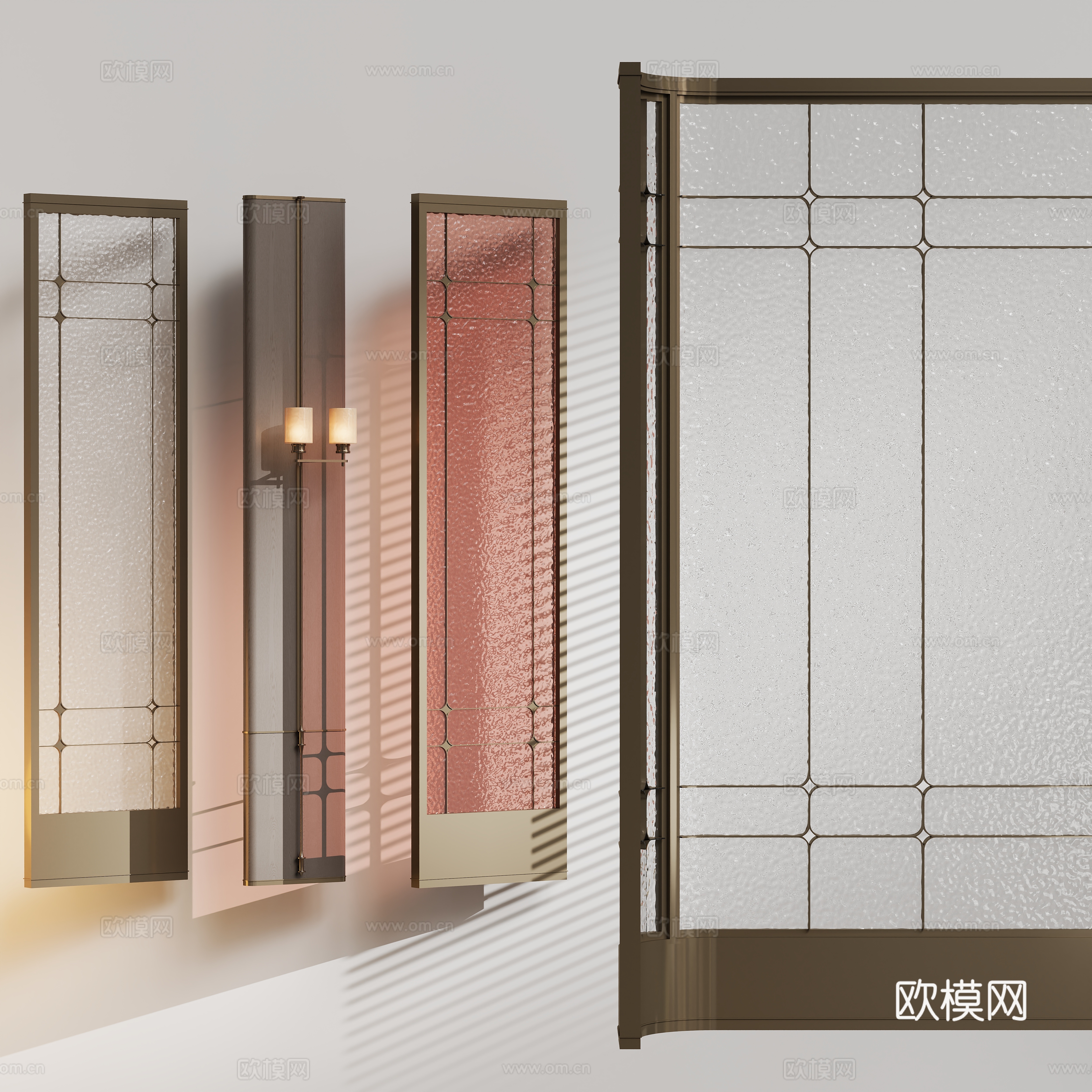 现代酒店屏风隔断3d模型