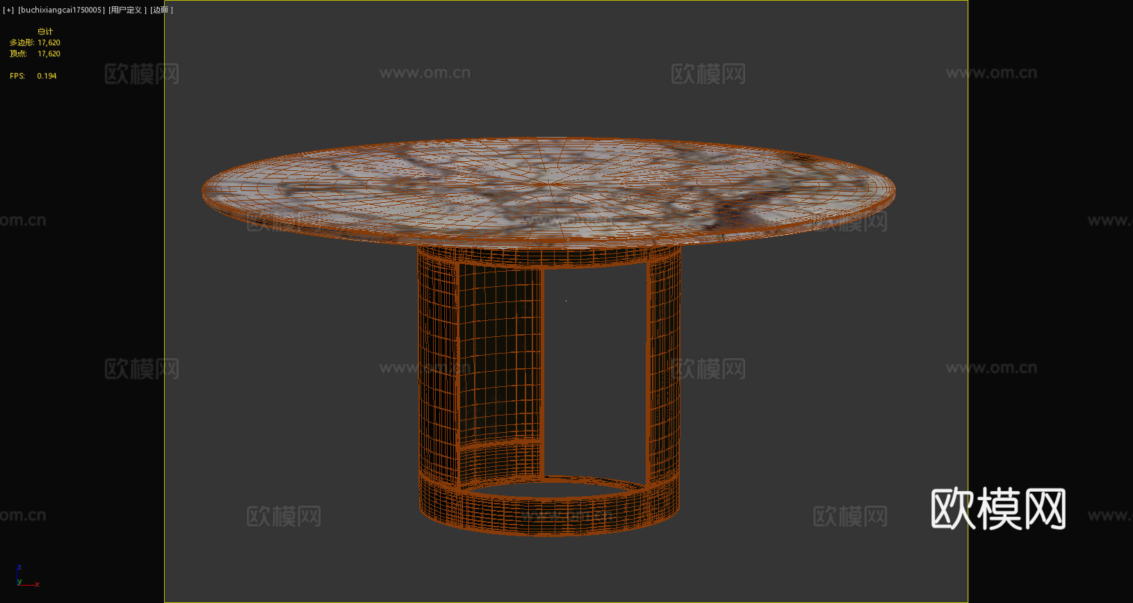 现代餐桌大理石餐桌圆形餐桌3d模型