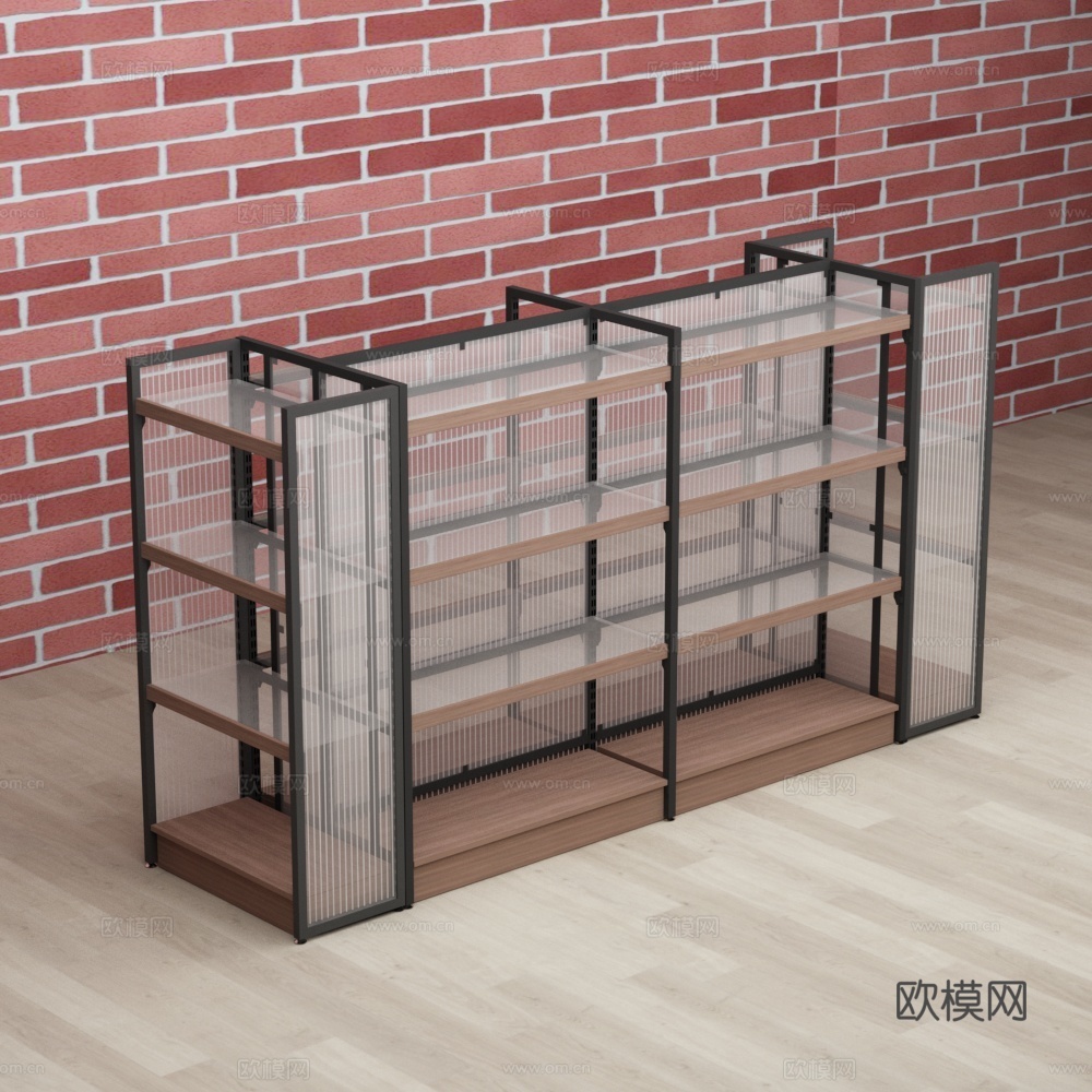 烟酒店玻璃层板红酒白酒葡萄酒柜3d模型
