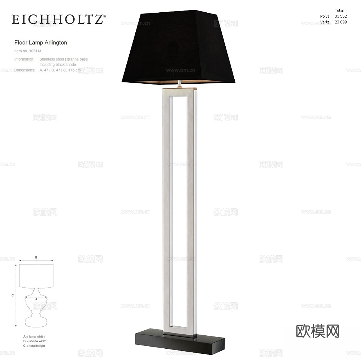 EICHOLTZ 落地灯 Arlington 1031143d模型
