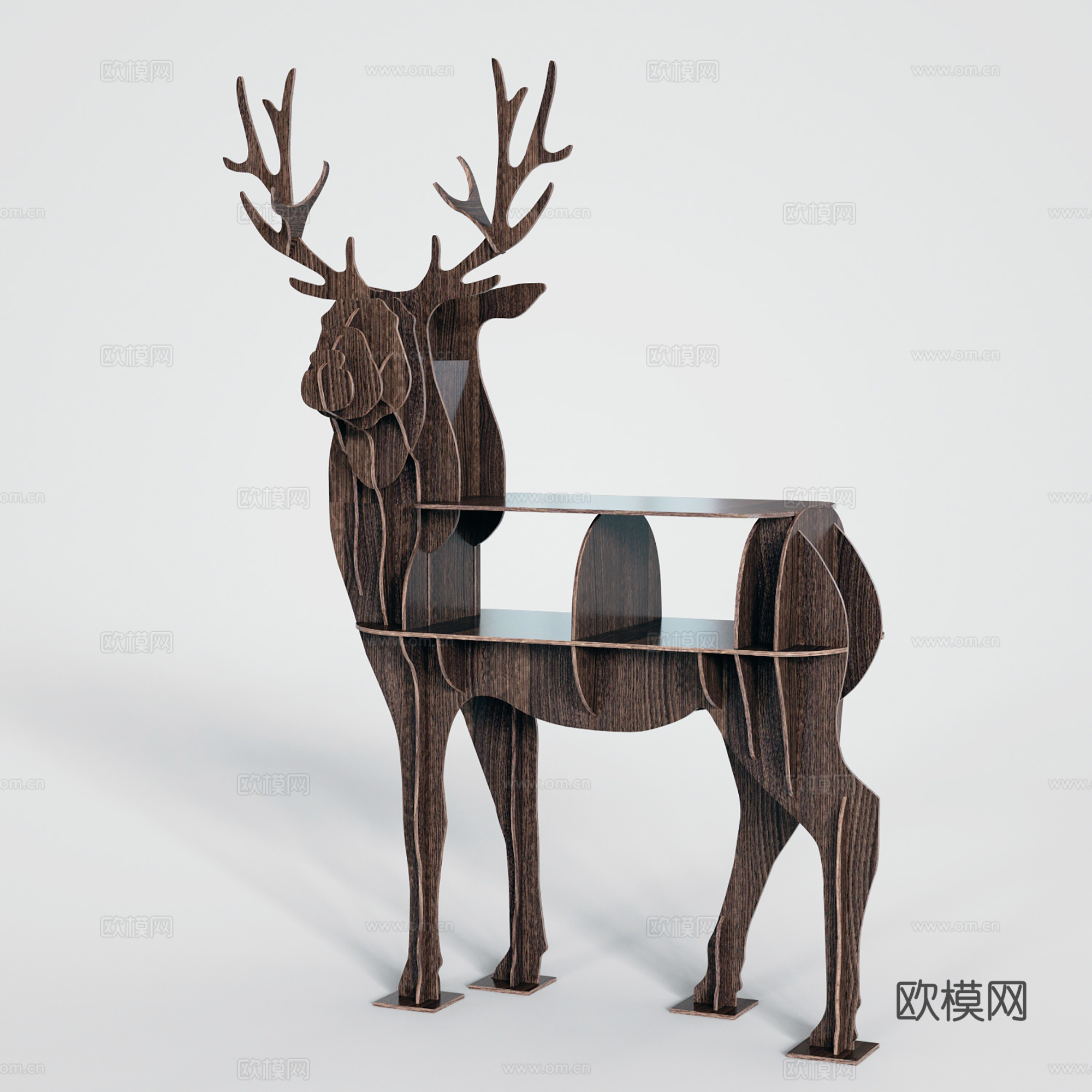 北欧装饰架  动物积木书架su模型