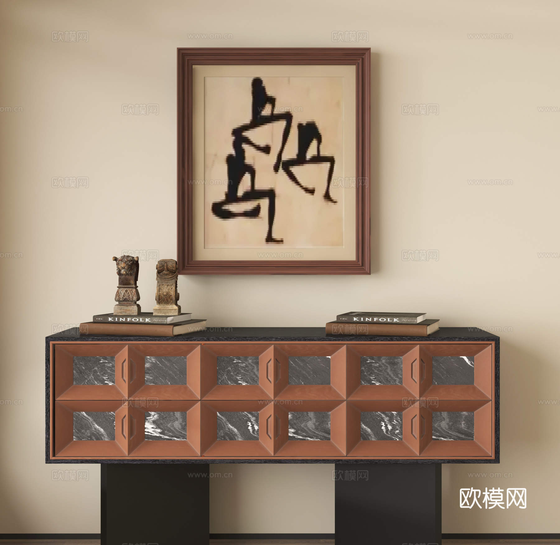玄关柜 边柜 收纳柜 挂画3d模型