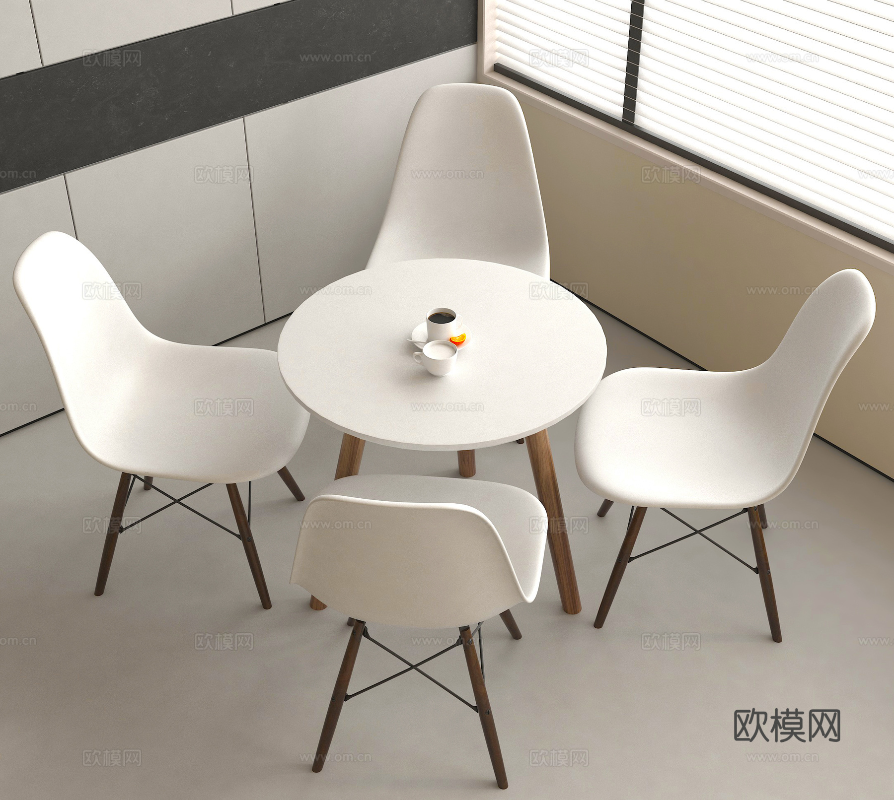 休闲桌椅 餐厅桌椅 咖啡厅桌椅su模型