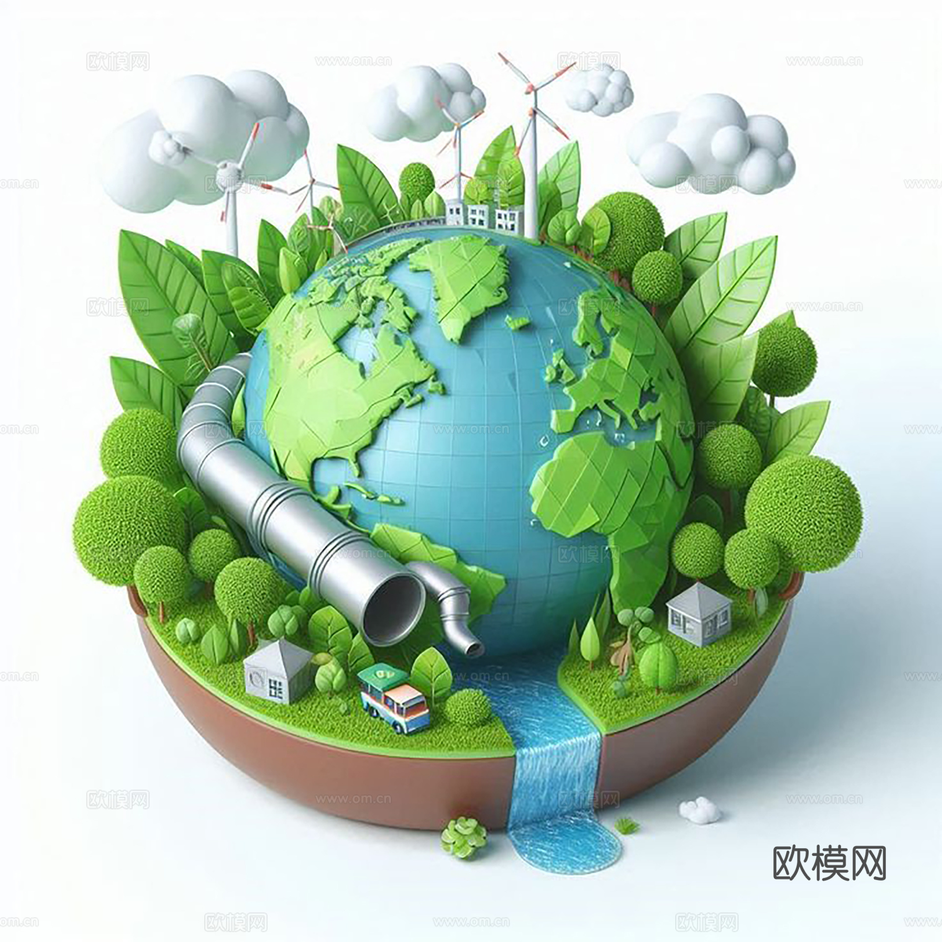 网红艺术装置 地球艺术装置 学校艺术装置 爱护地球主题装置su模型