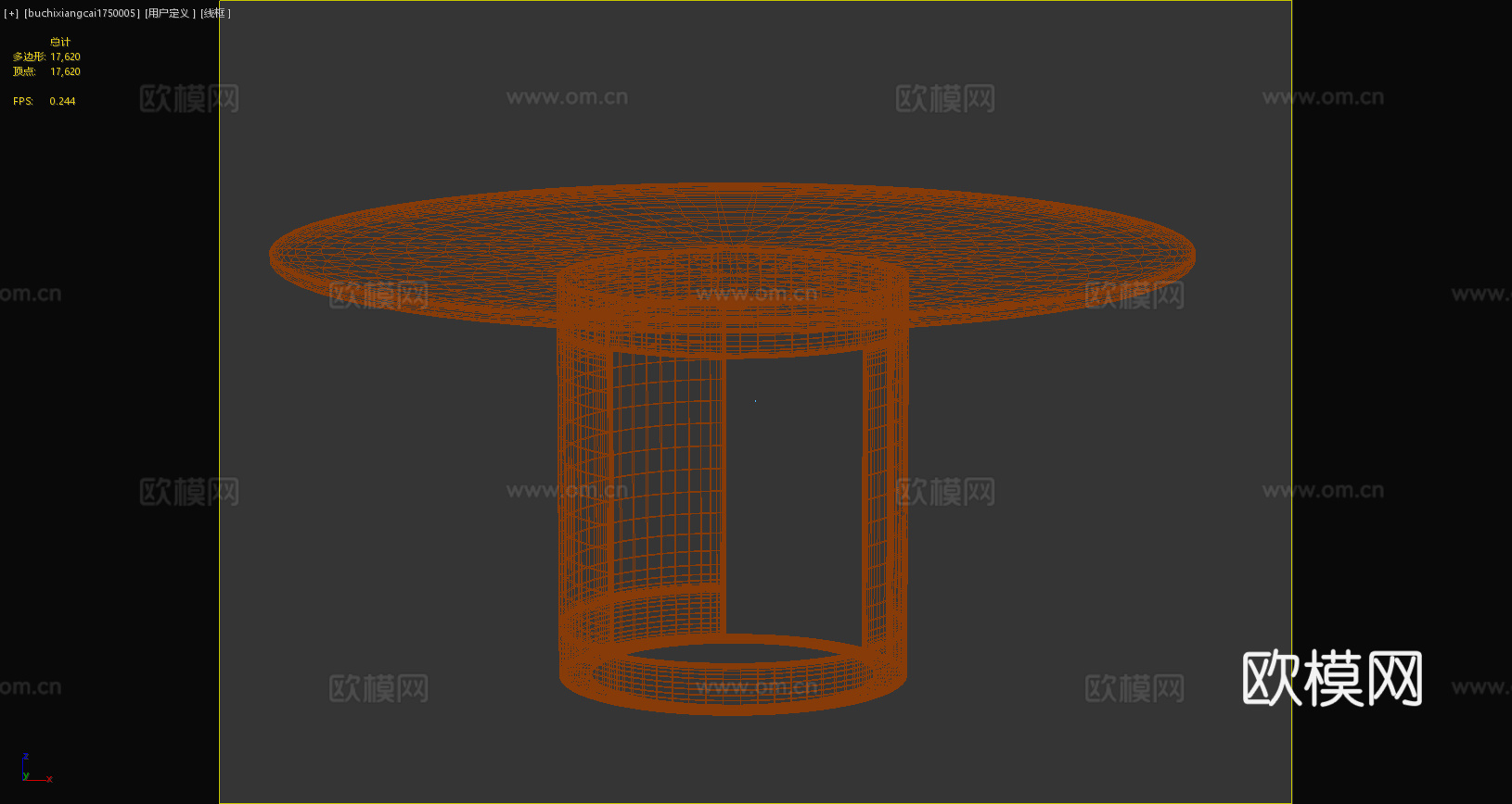 现代餐桌大理石餐桌圆形餐桌3d模型