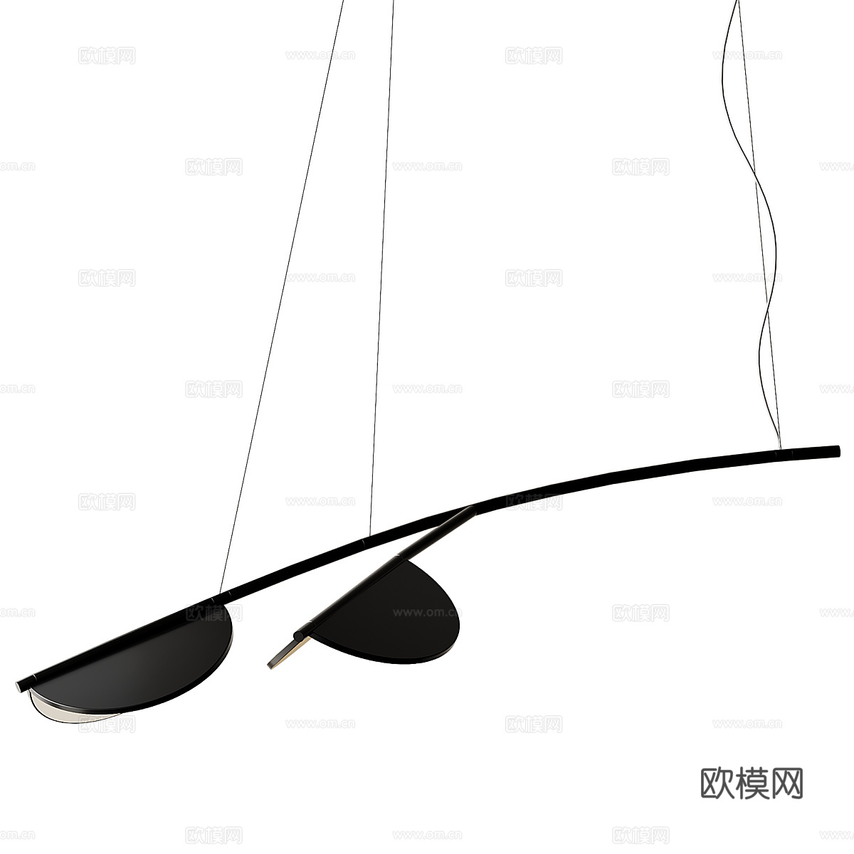 现代意式极简金属工艺吊灯3d模型