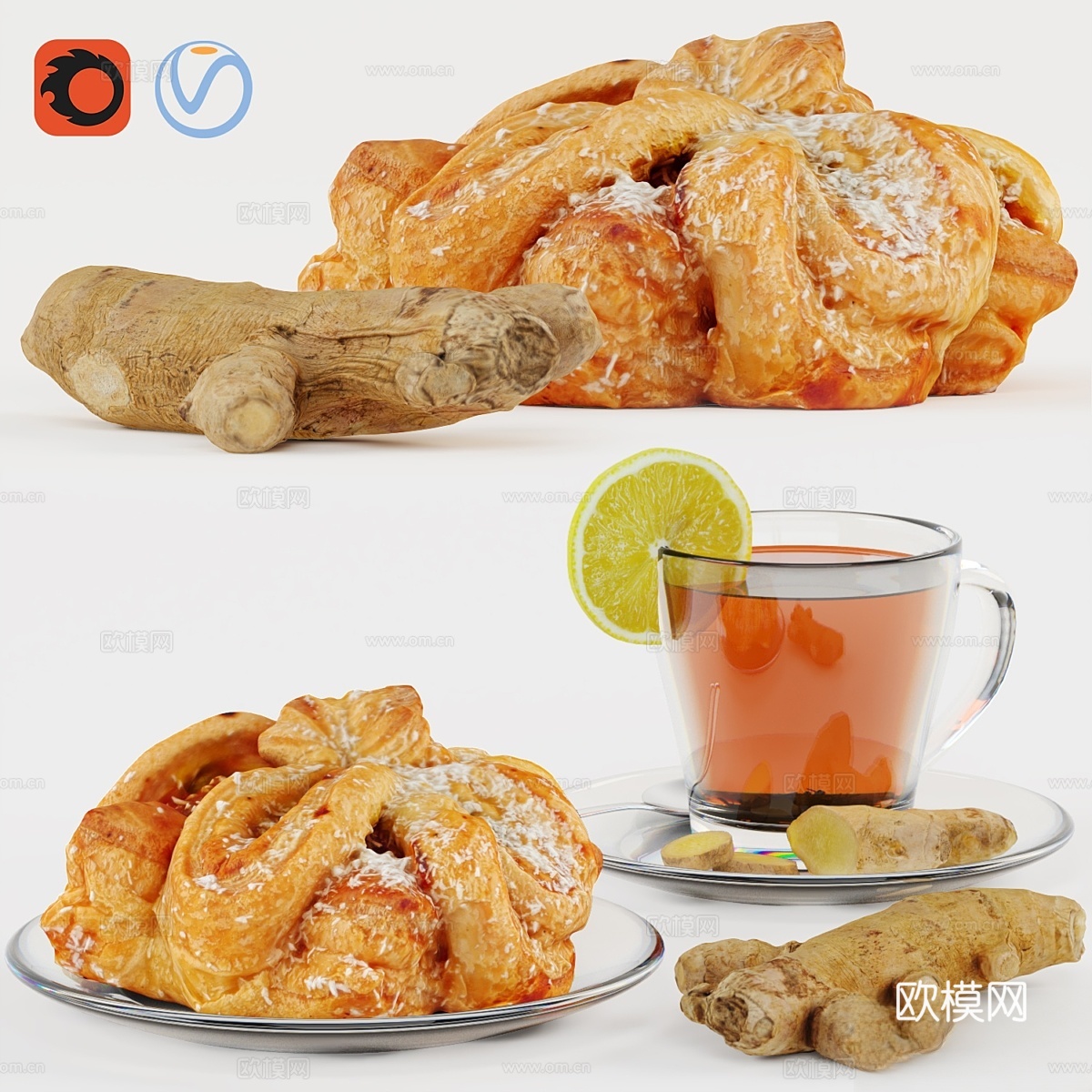 姜茶与松饼3d模型
