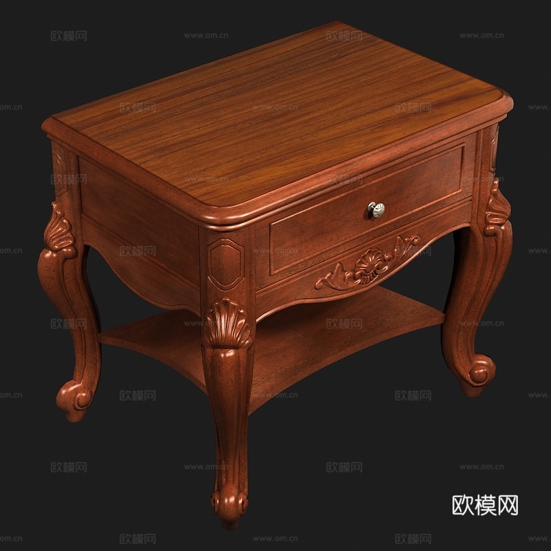 欧式床配套床头柜3d模型