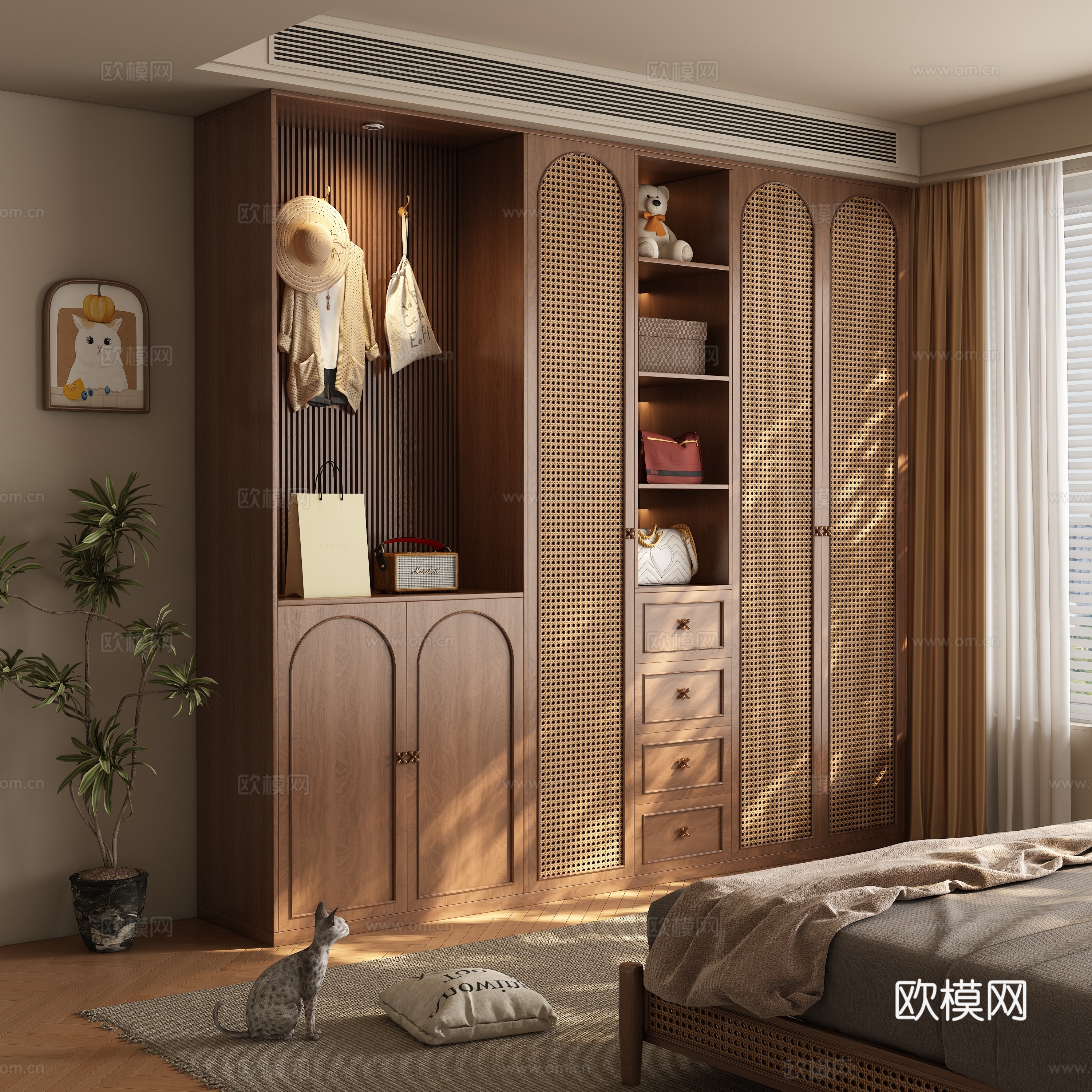 中古风衣柜3d模型
