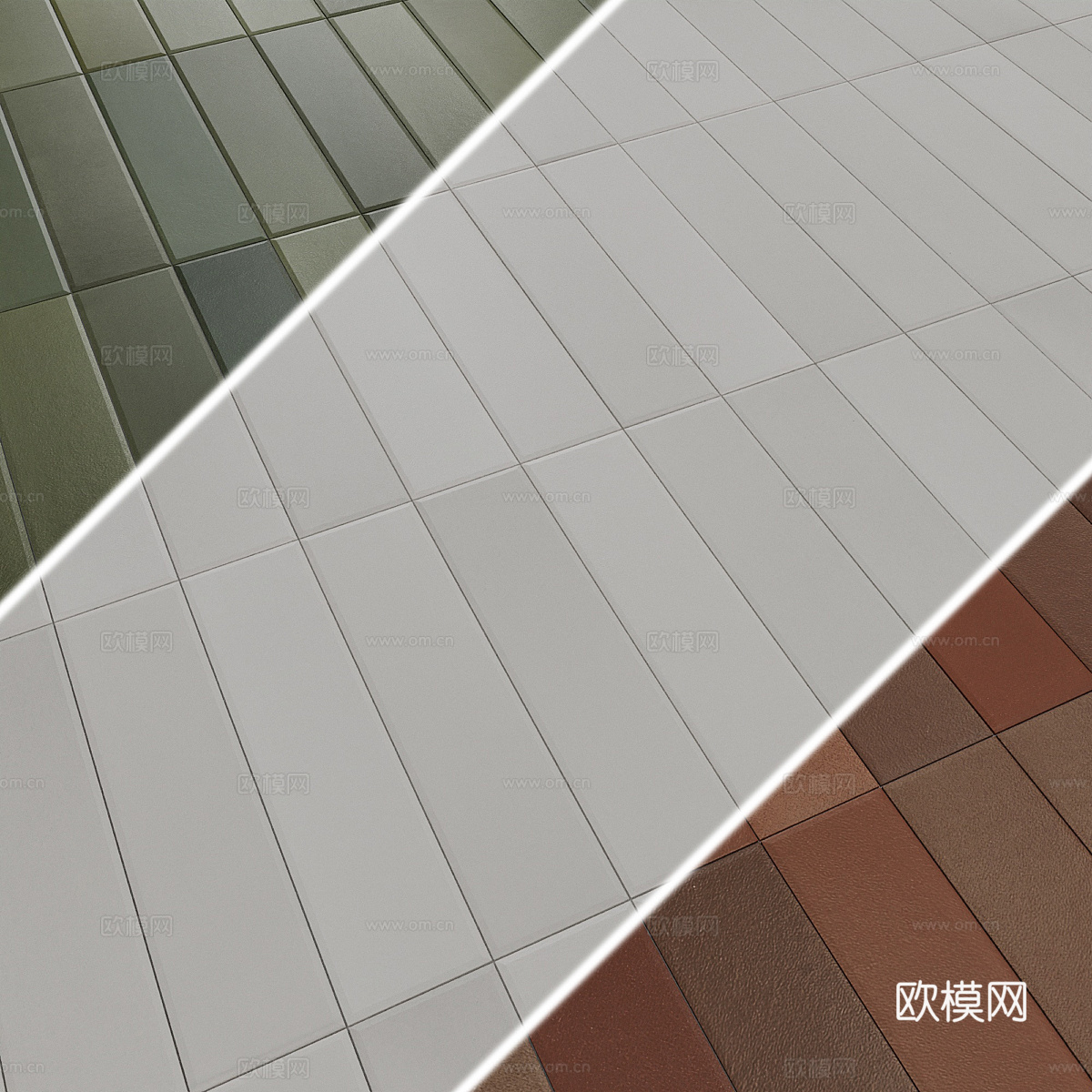 新中式瓷砖 花砖 条砖3d模型
