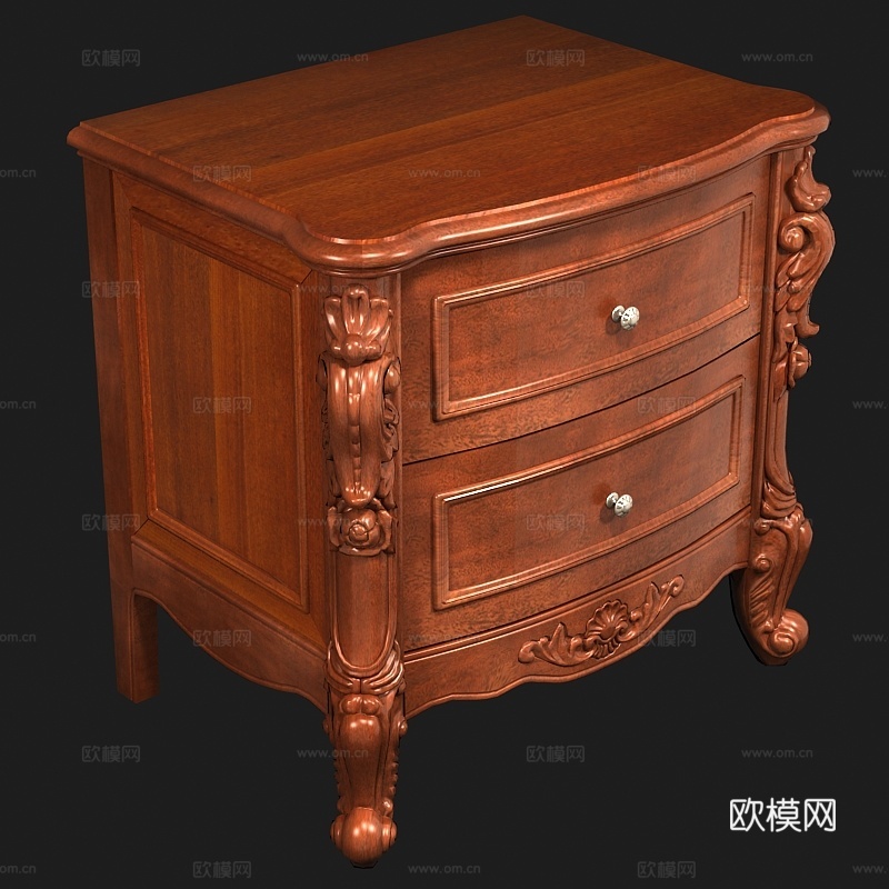 欧式床配套床头柜3d模型
