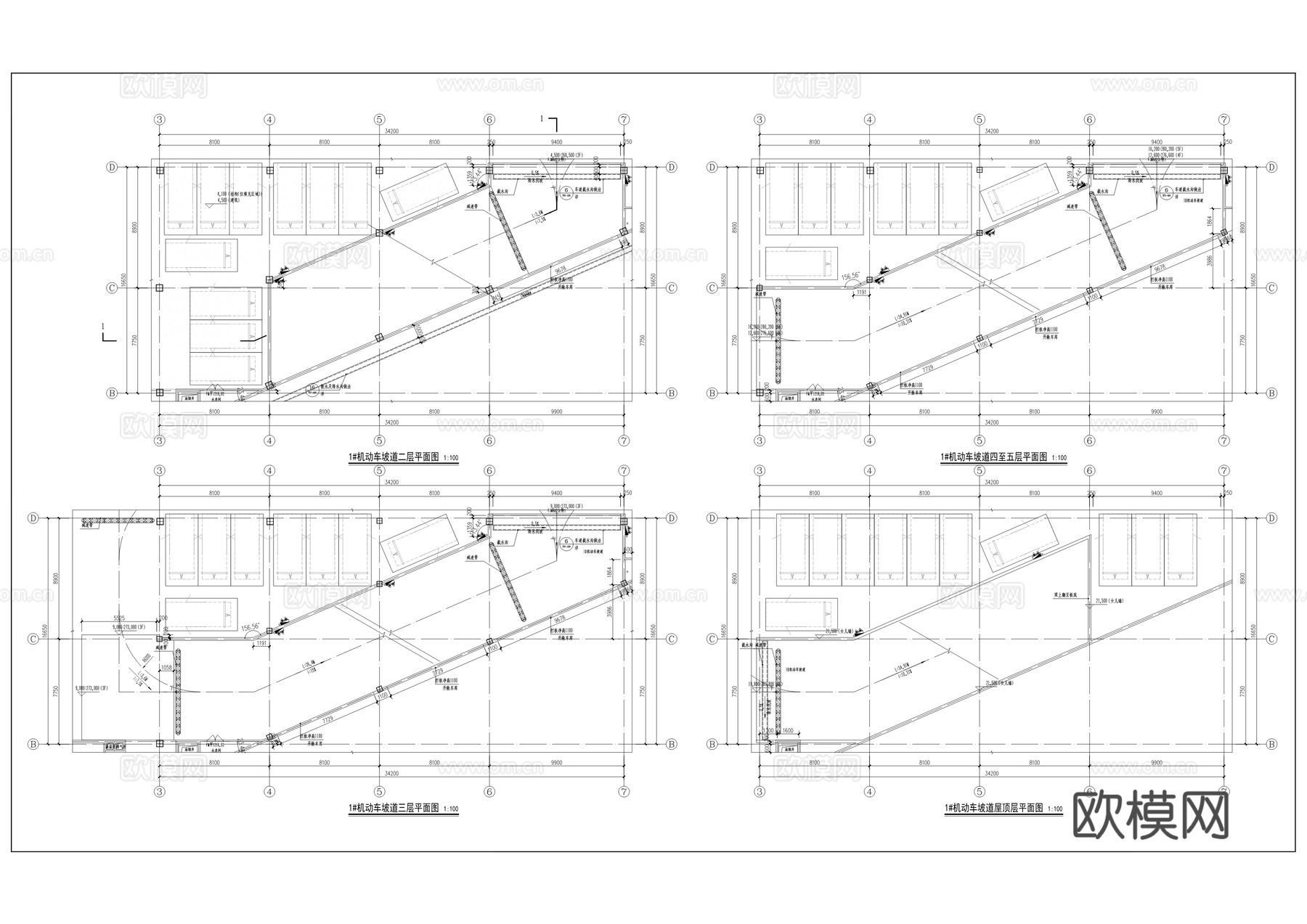 综停车楼工程建筑施工图cad施工图
