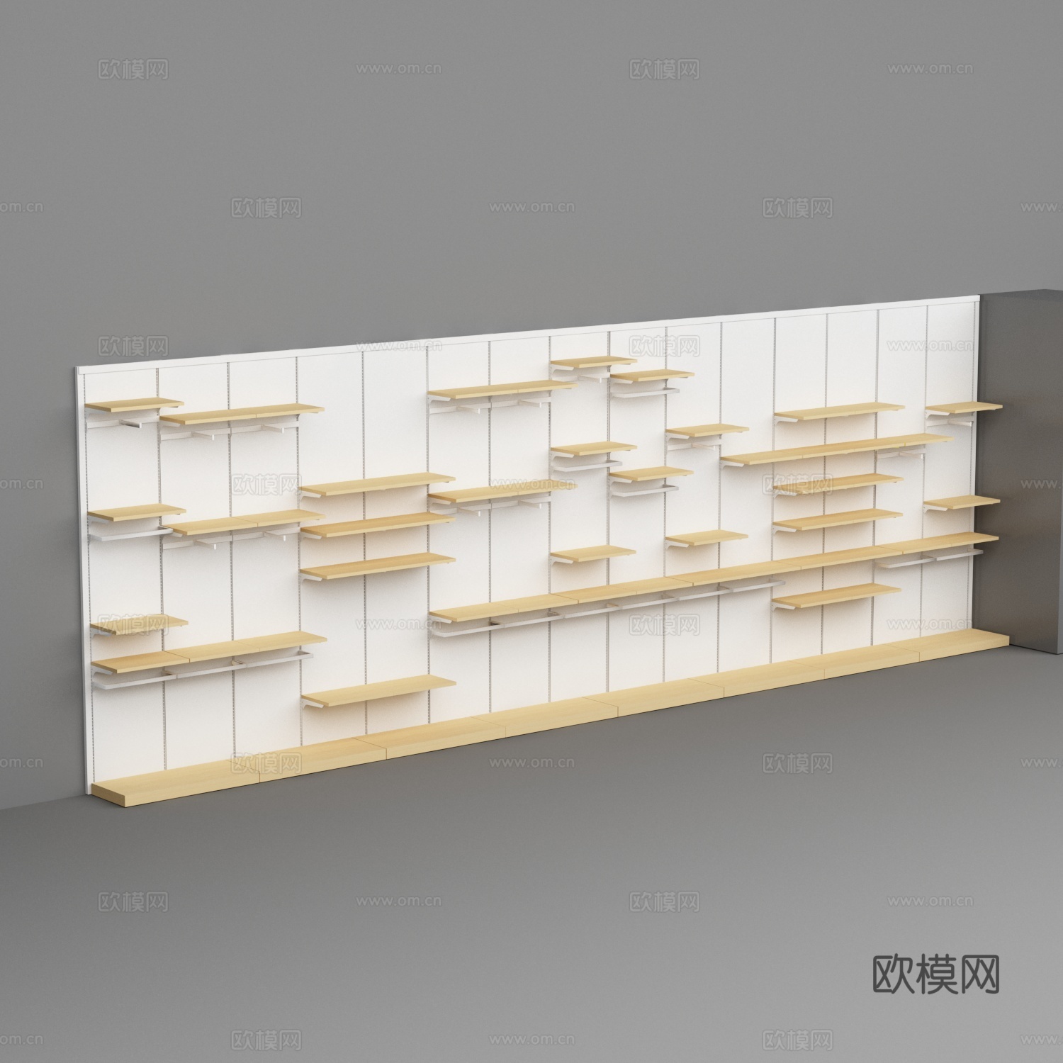 母婴店单面靠墙货架3d模型