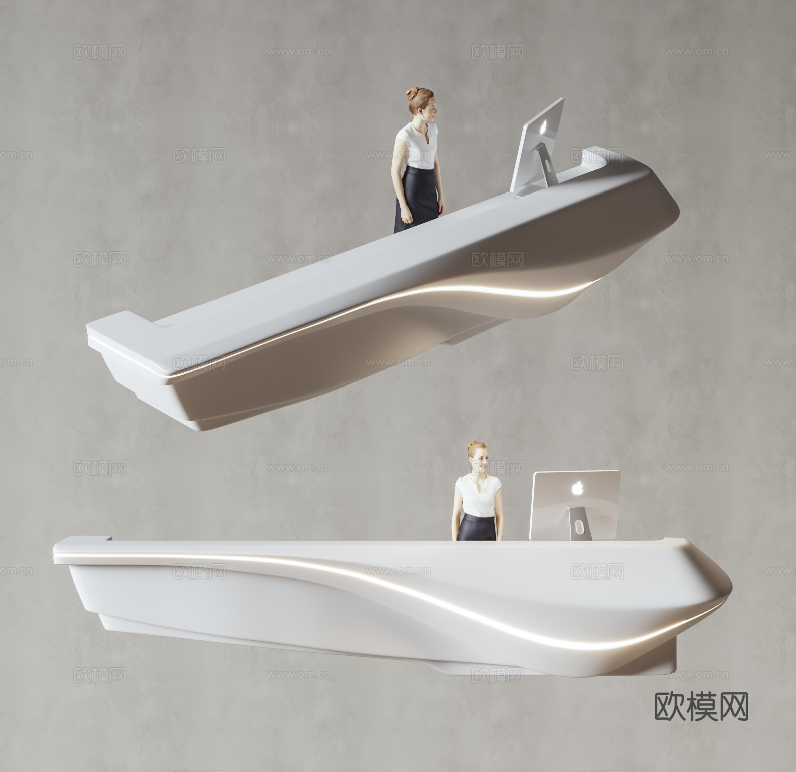 现代异形前台3d模型
