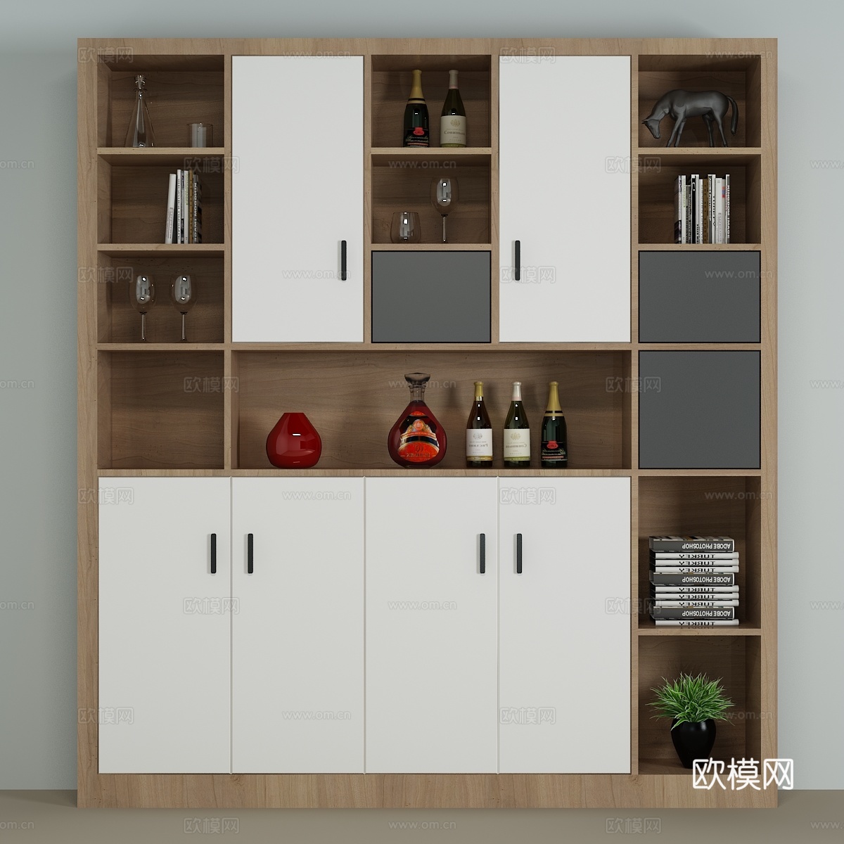 现代书柜 装饰柜 柜子装饰品 饰品摆件3d模型