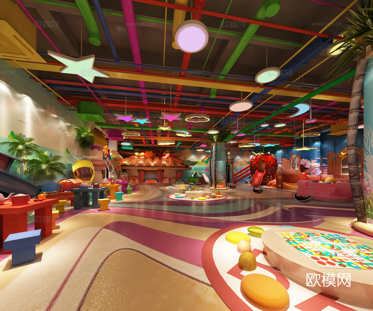 淘气堡免费3d模型下载（渲染图1）