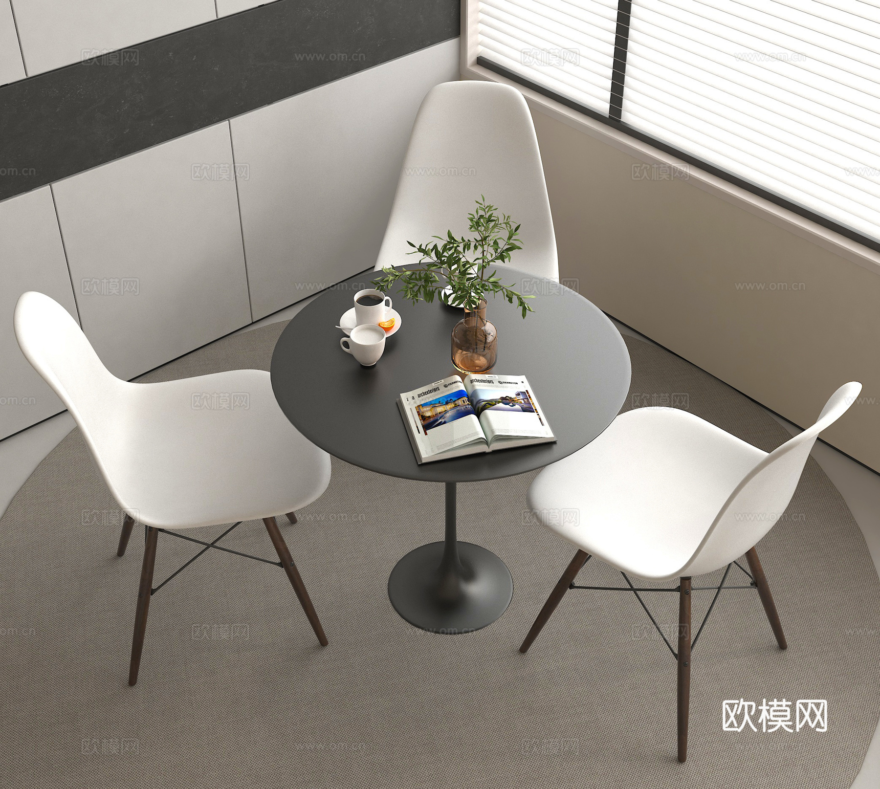休闲桌椅 餐厅桌椅 咖啡厅桌椅3d模型